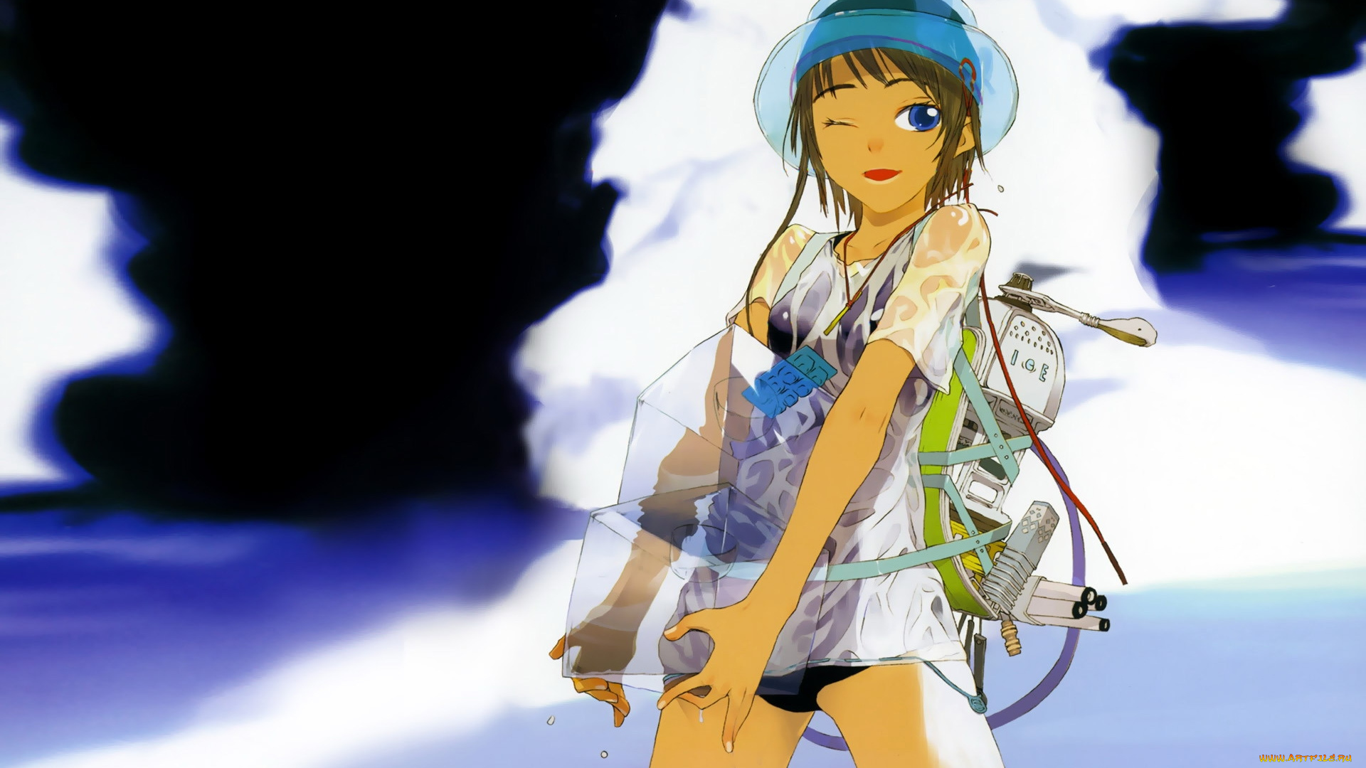 аниме, *unknown, другое, девушка, купальник, лето