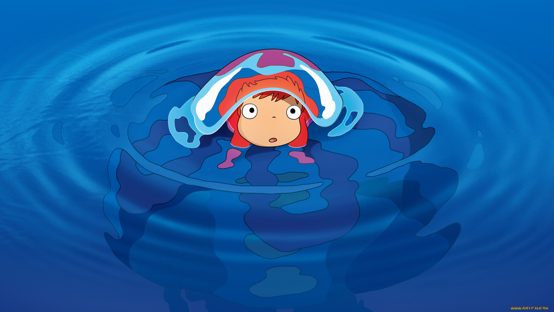 ponyo, мультфильмы, рыбка, море