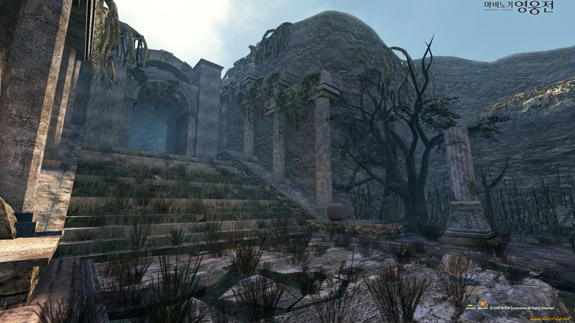 видео, игры, vindictus, здание, лесница