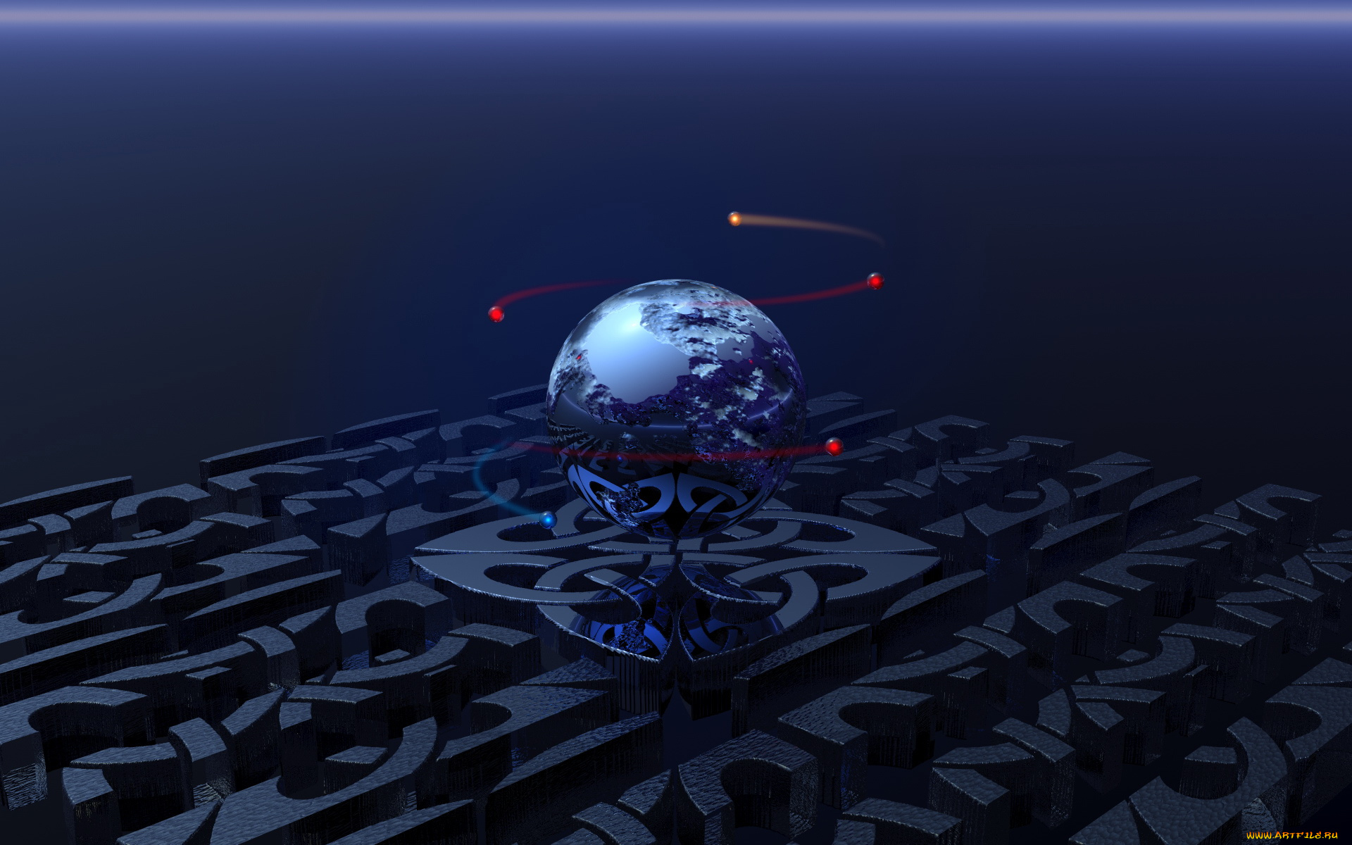 3д, графика, modeling, моделирование, шар, узор