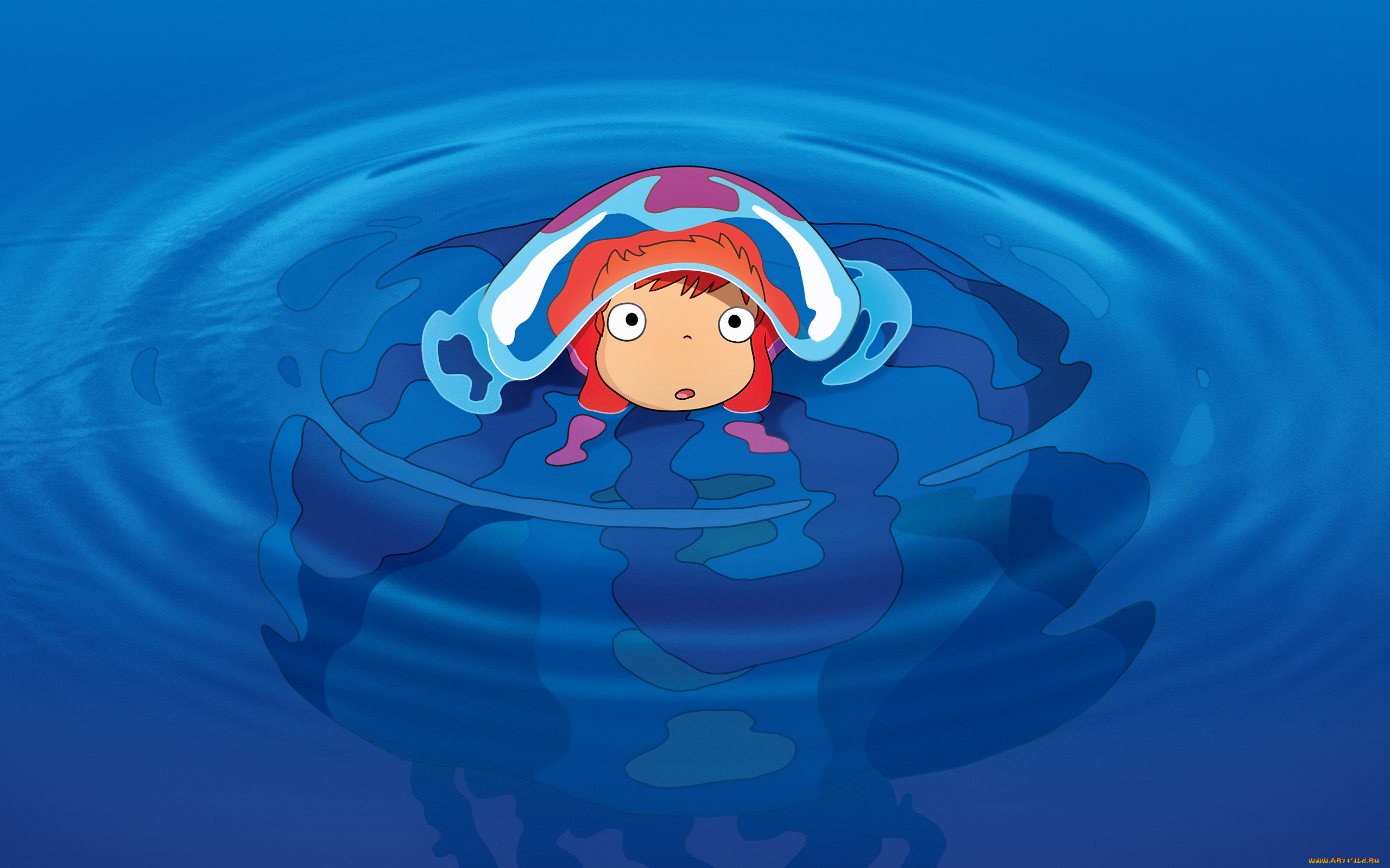 ponyo, мультфильмы, рыбка, море