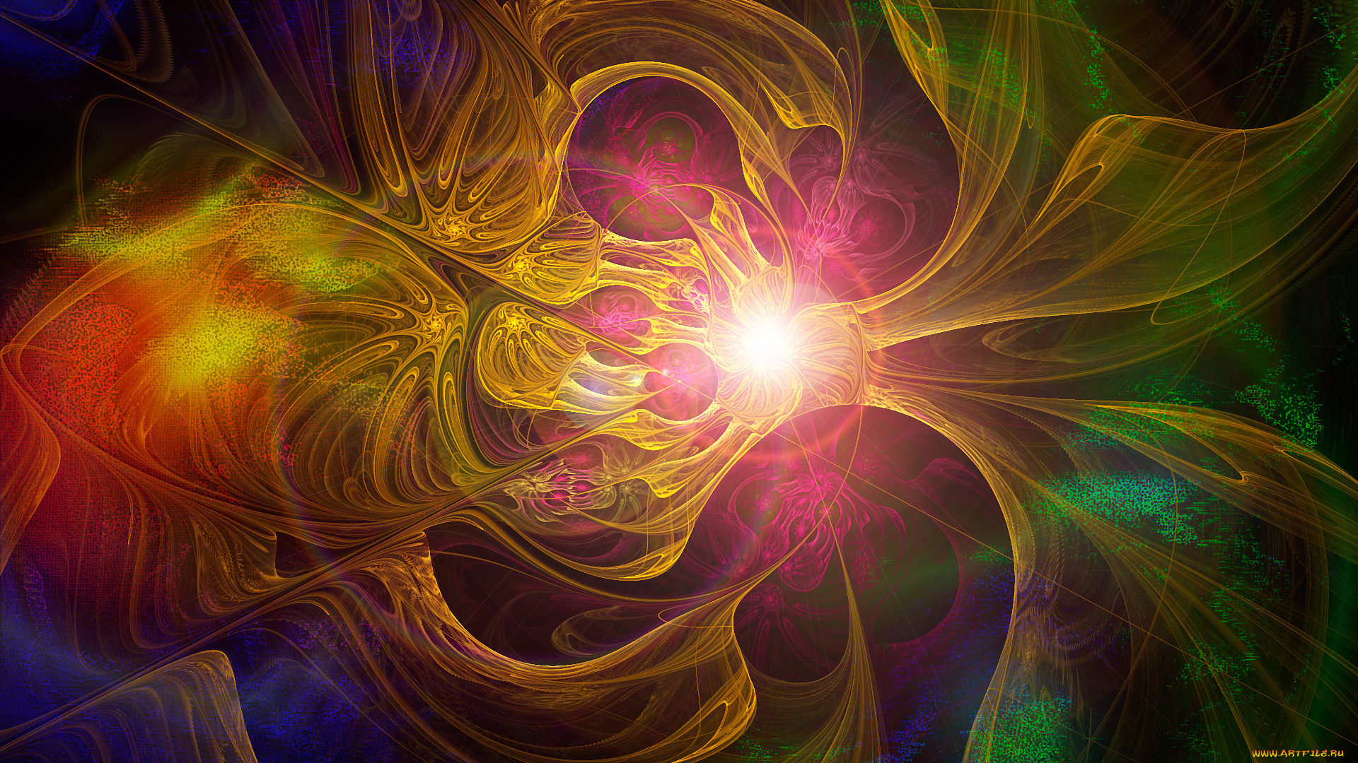 3д, графика, fractal, фракталы, узор, цвета, фон