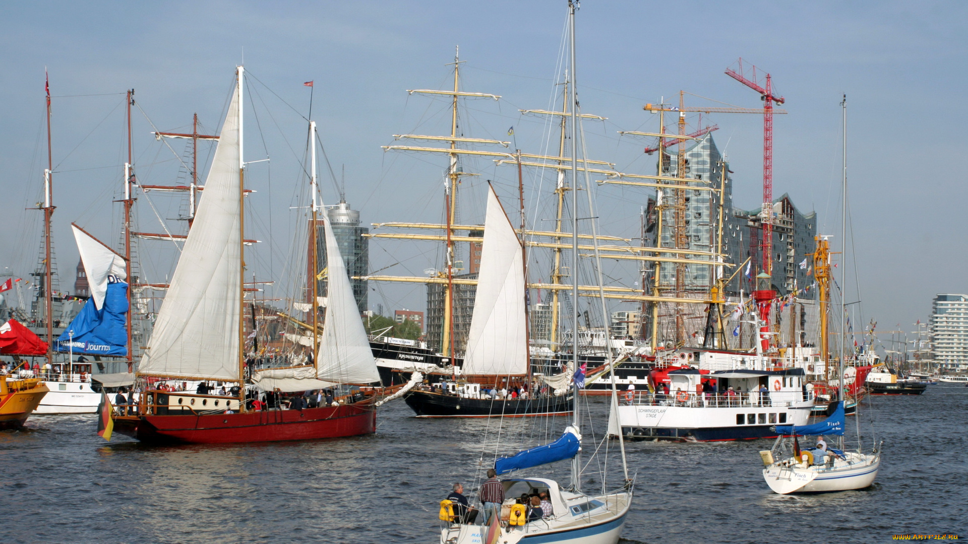 корабли, парусники, регата, море