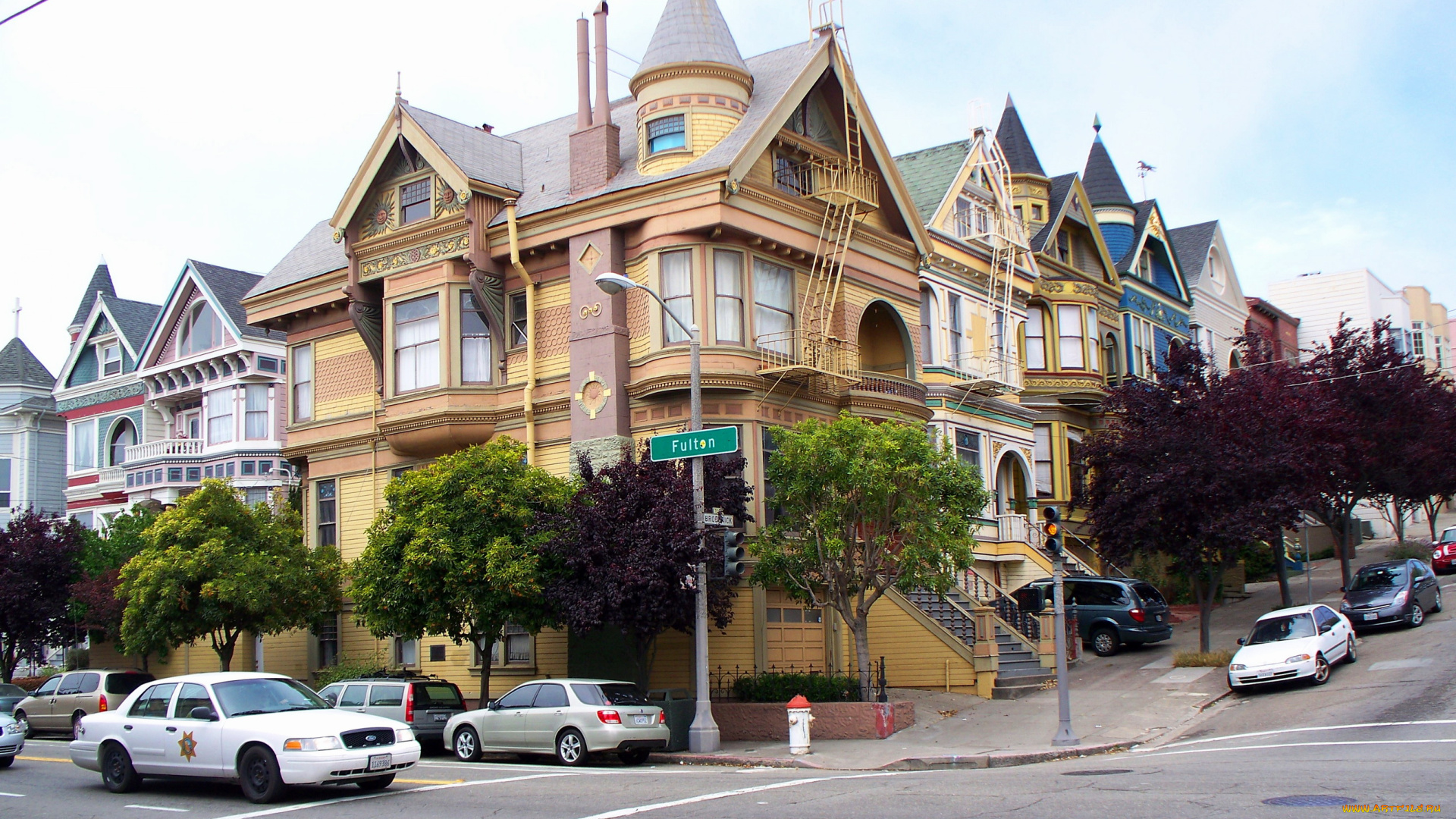 сан, франциско, old, victorian, houses, города, сша, сан-франциско