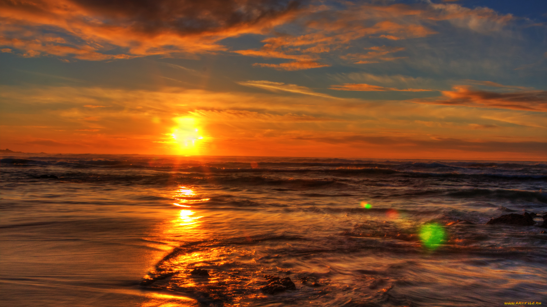 sunset, природа, восходы, закаты, отблеск, океан, лучи, закат