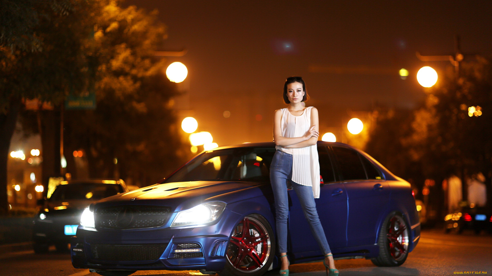 автомобили, авто, девушками, mercedes, c260, девушка