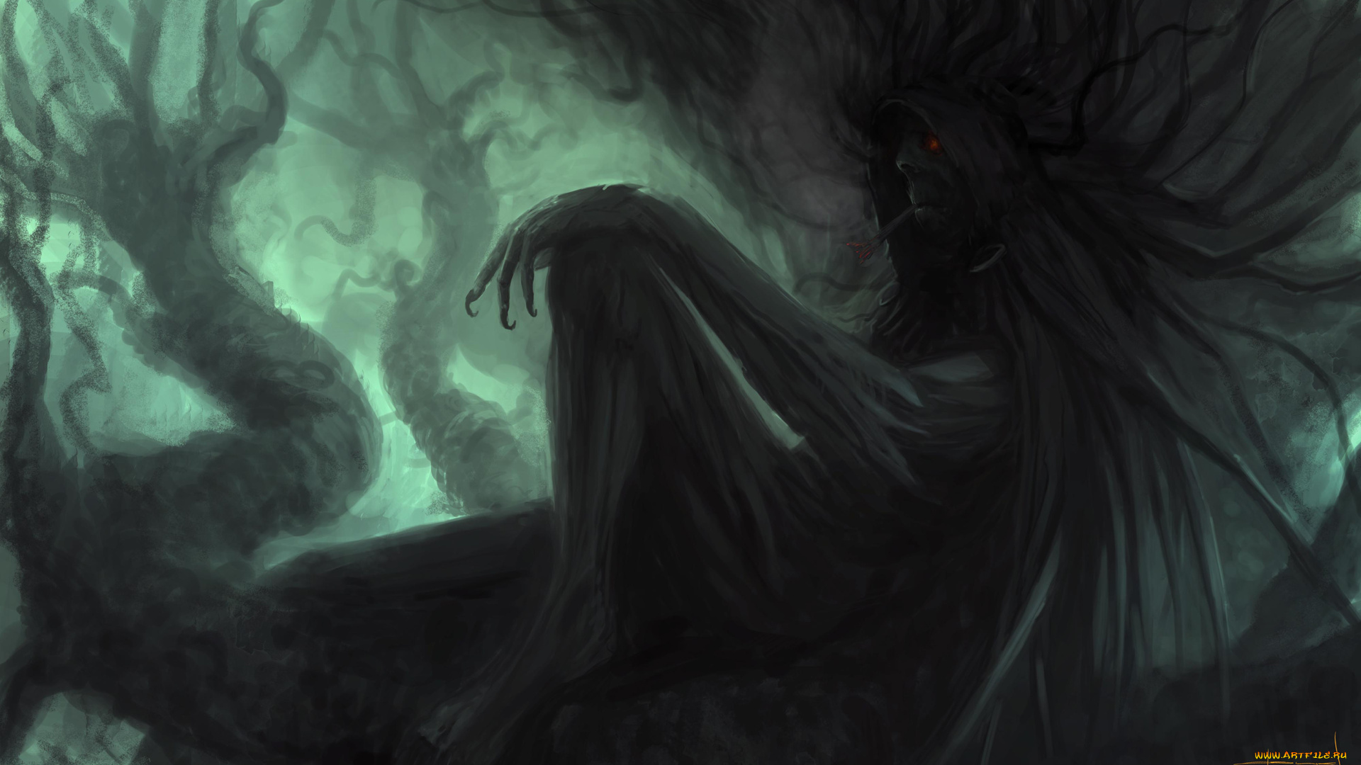 фэнтези, существа, когти, папироса