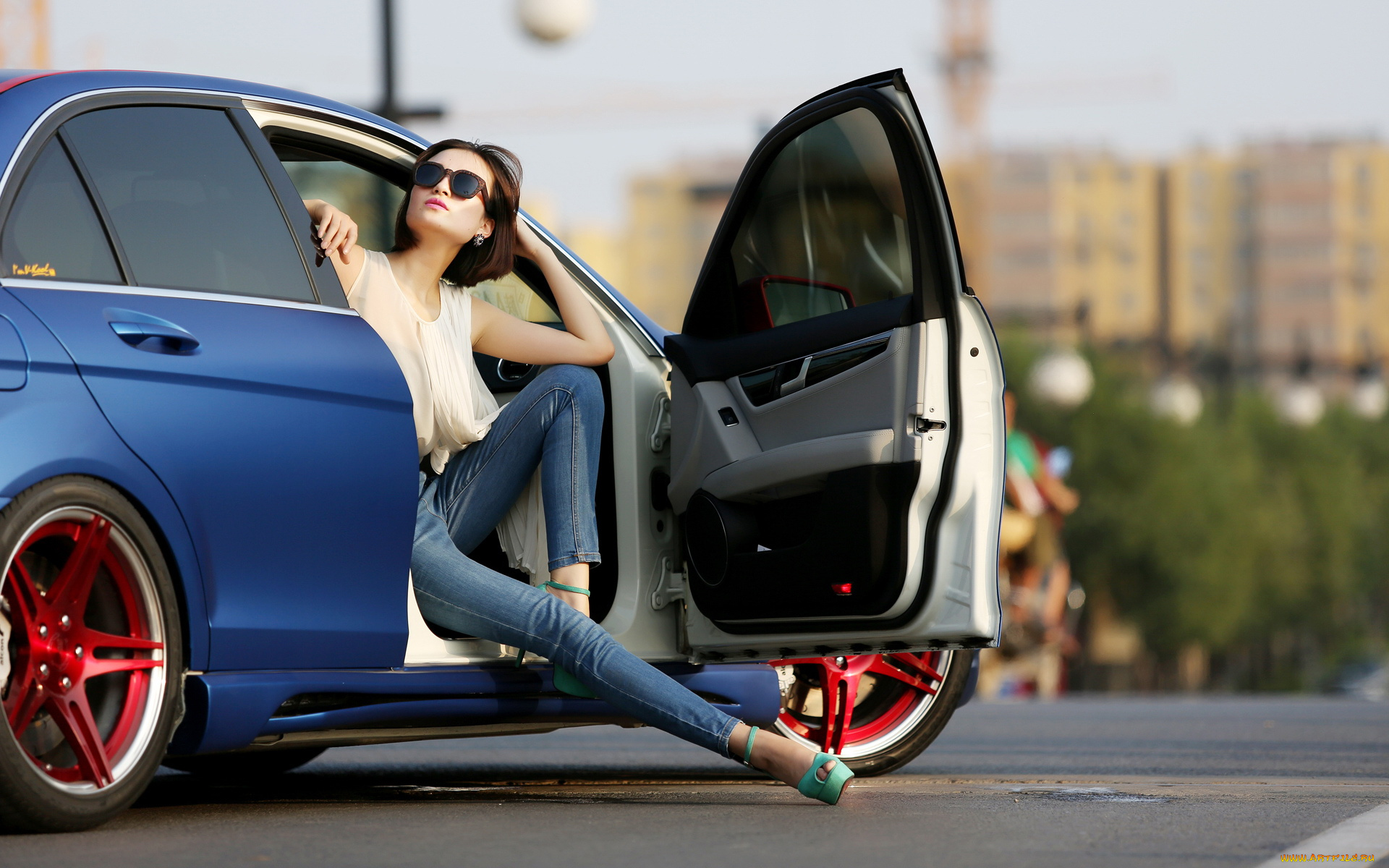 автомобили, авто, девушками, девушка, c260, mercedes