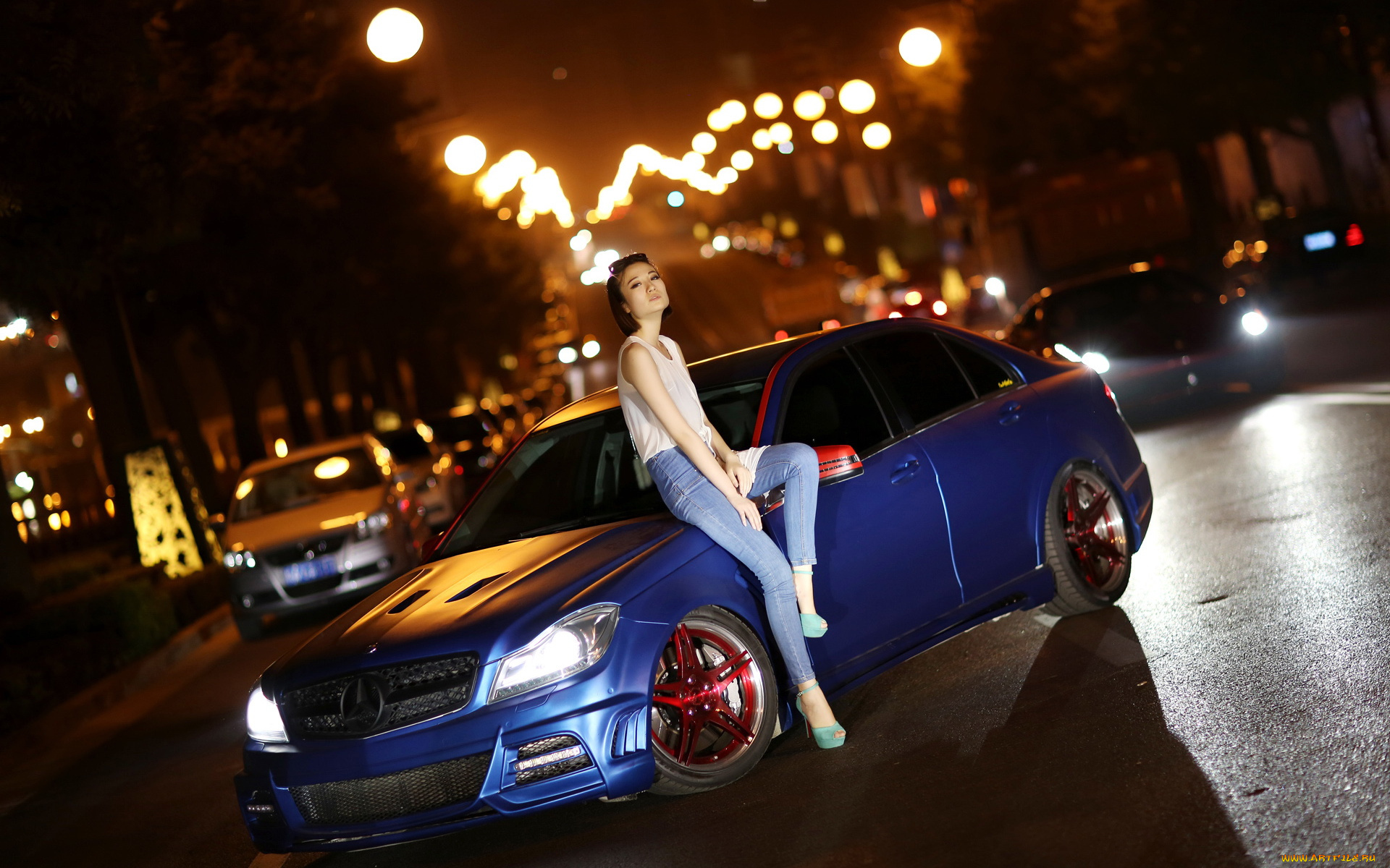 автомобили, авто, девушками, mercedes, c260, девушка