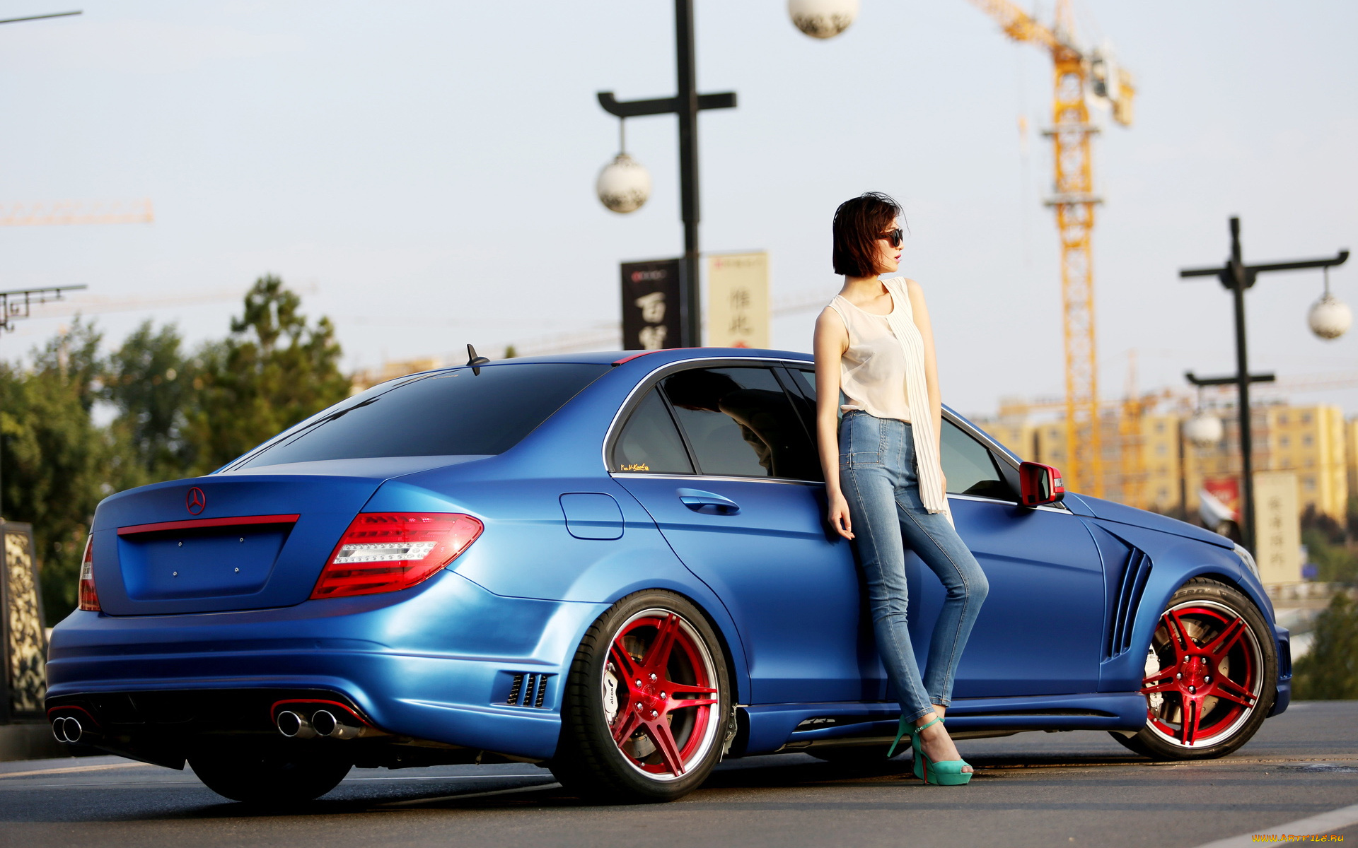 автомобили, авто, девушками, mercedes, c260, девушка