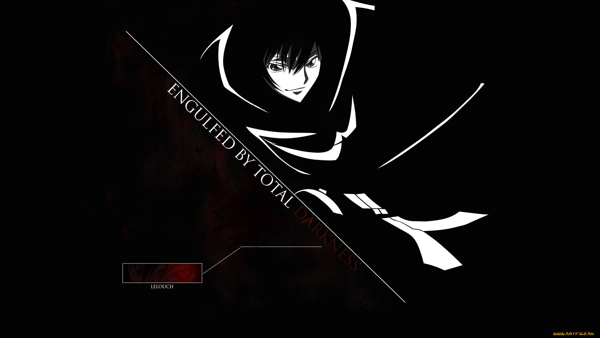 аниме, code, geass, парень, чёрный, фон, код, гиасс