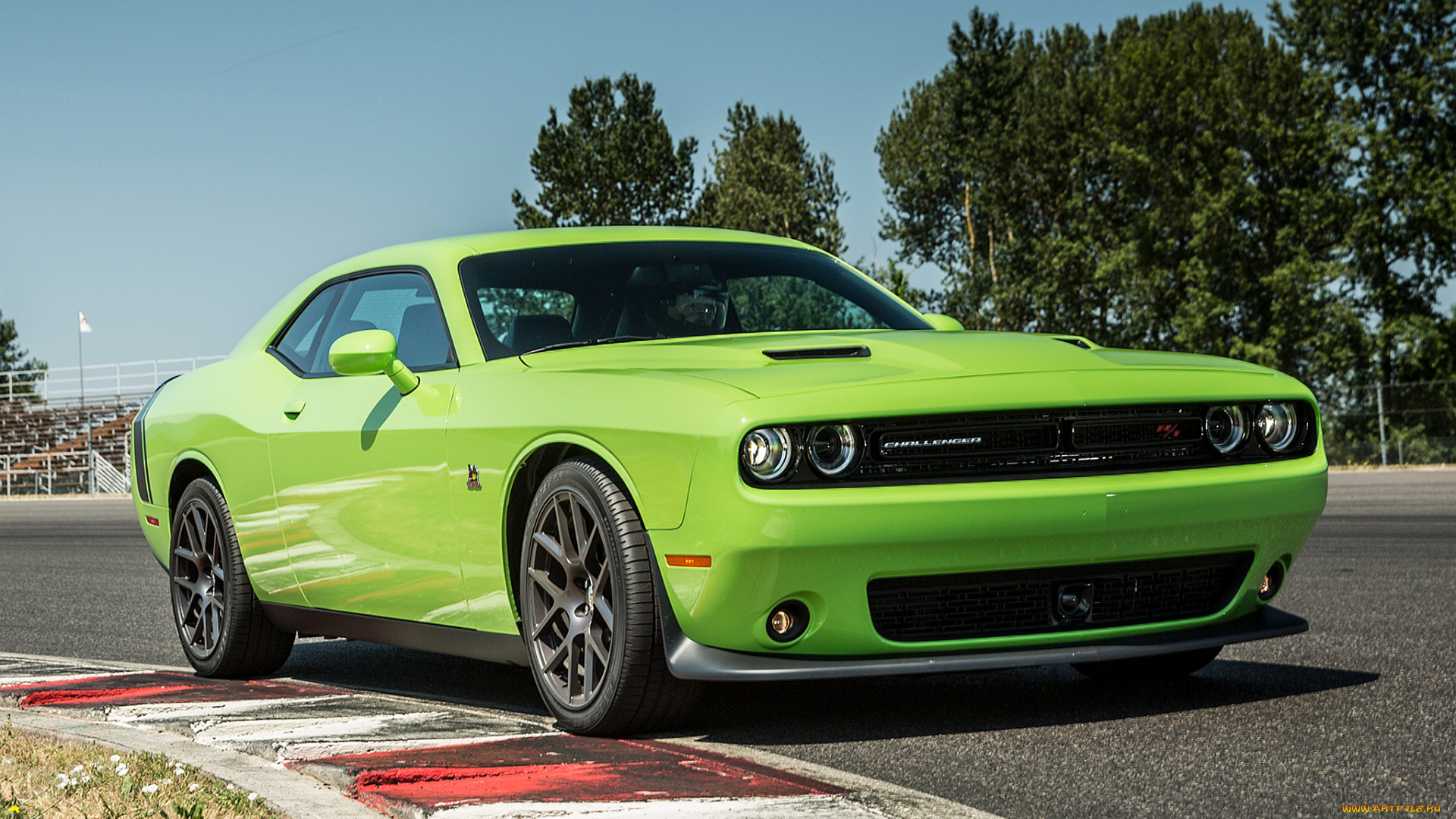 автомобили, dodge, зеленый, challenger, r-t, 2015, г, lc, scat, pack