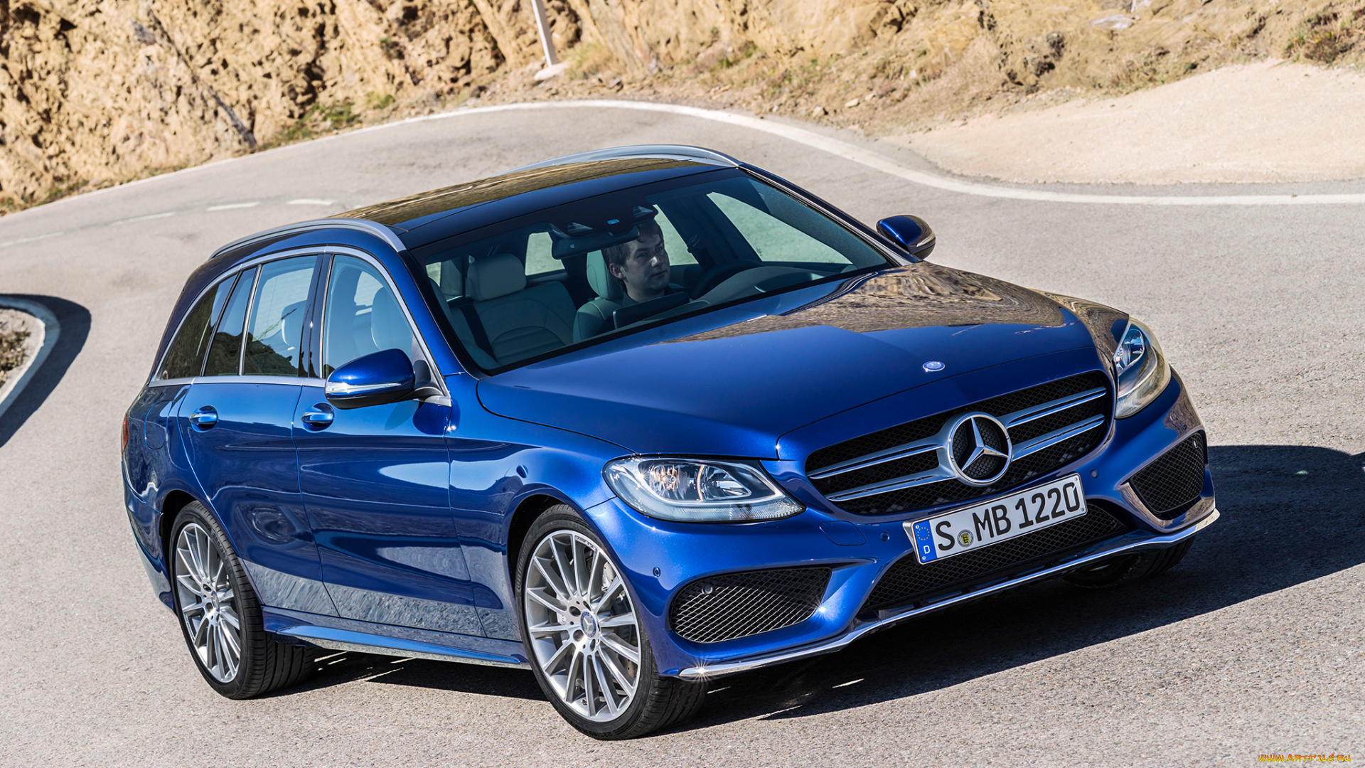 автомобили, mercedes-benz, c, 250, s205, estate, line, amg, синий, 2014г