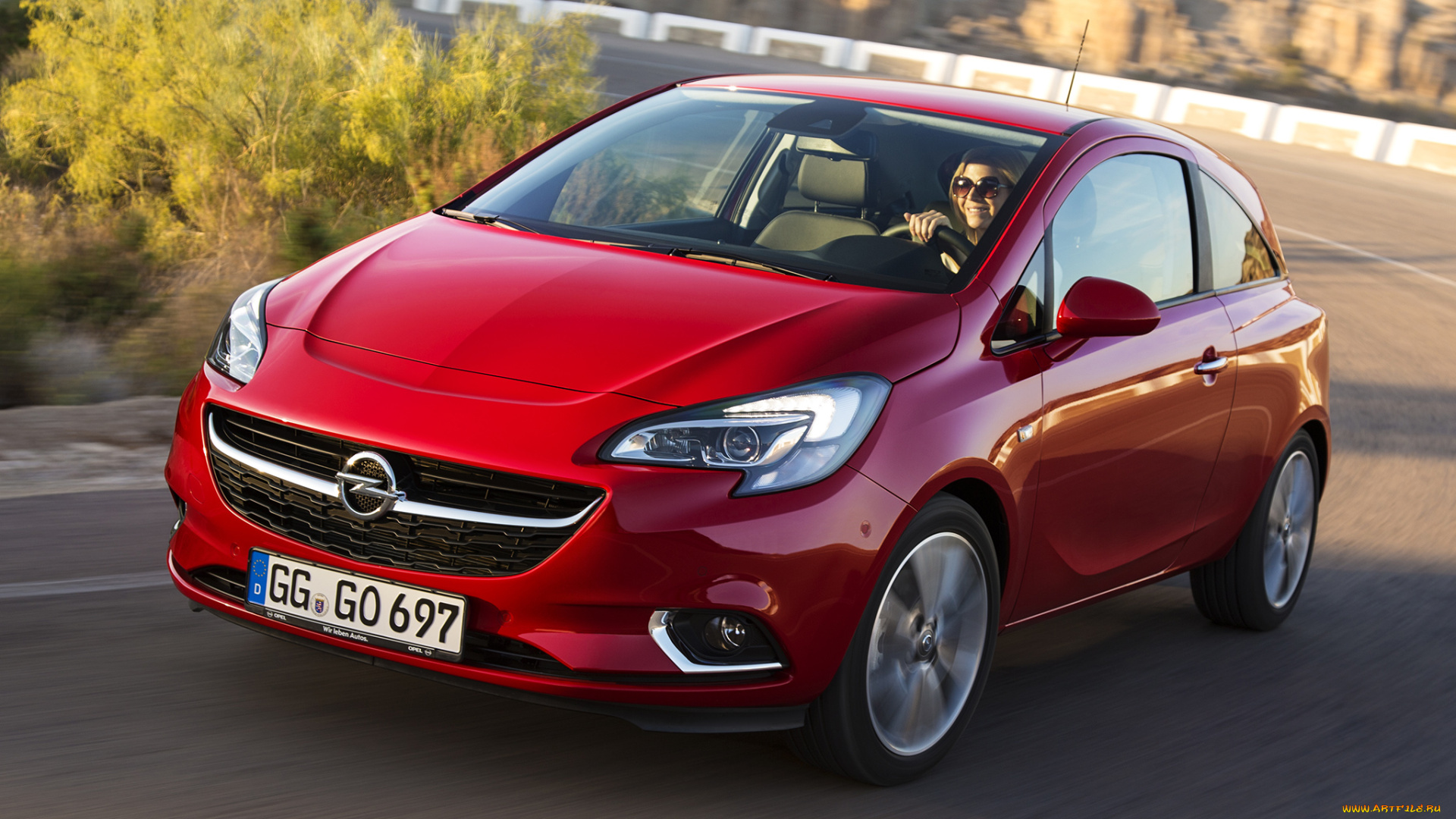 автомобили, opel, красный, 2014г, 5-door, corsa