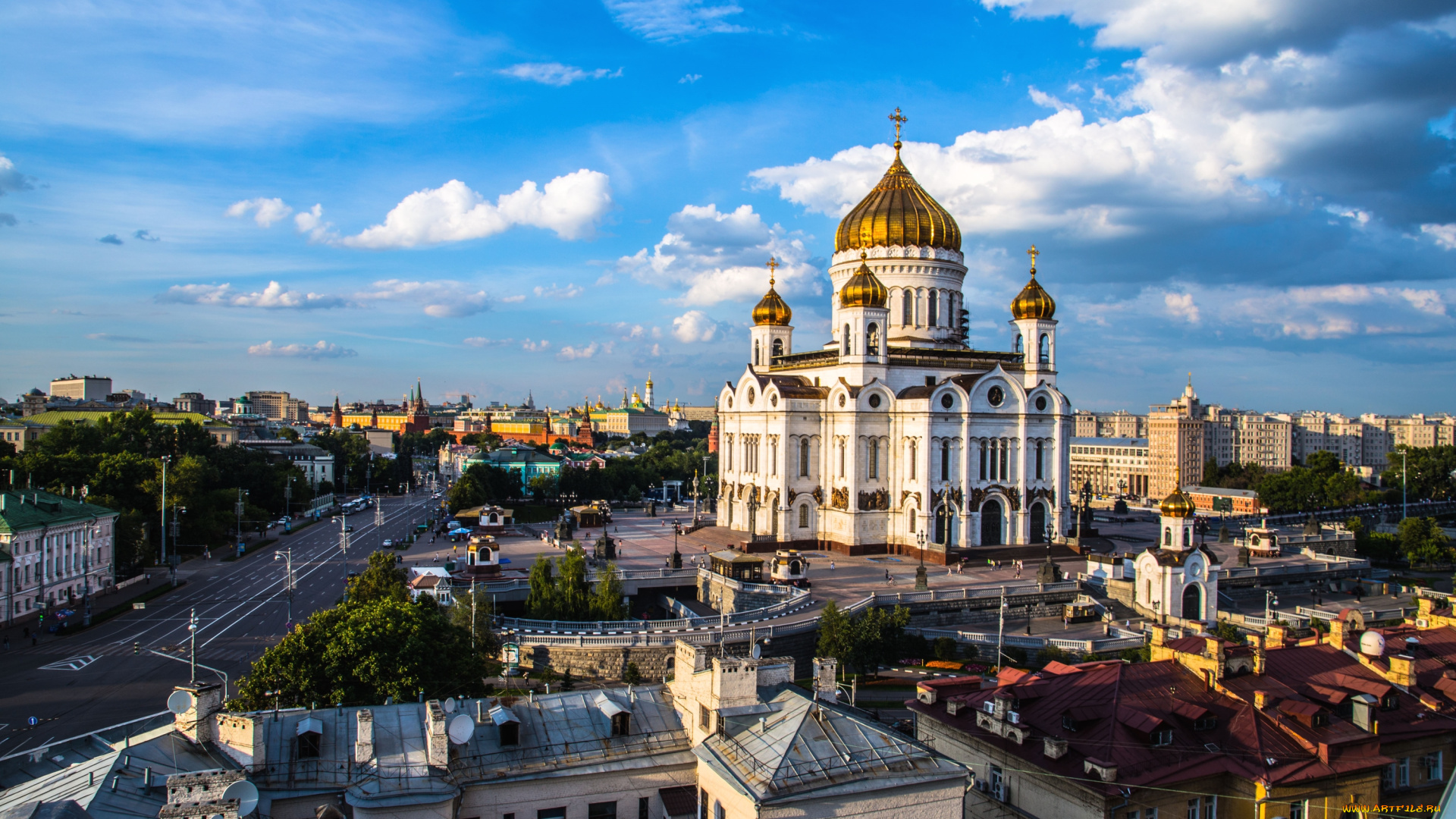 города, москва, , россия, храм, панорама