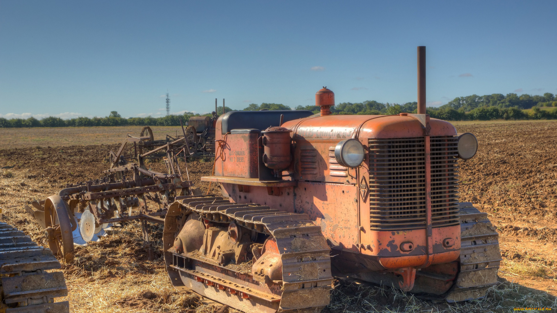 техника, тракторы, на, гусенецах, трактор, поле