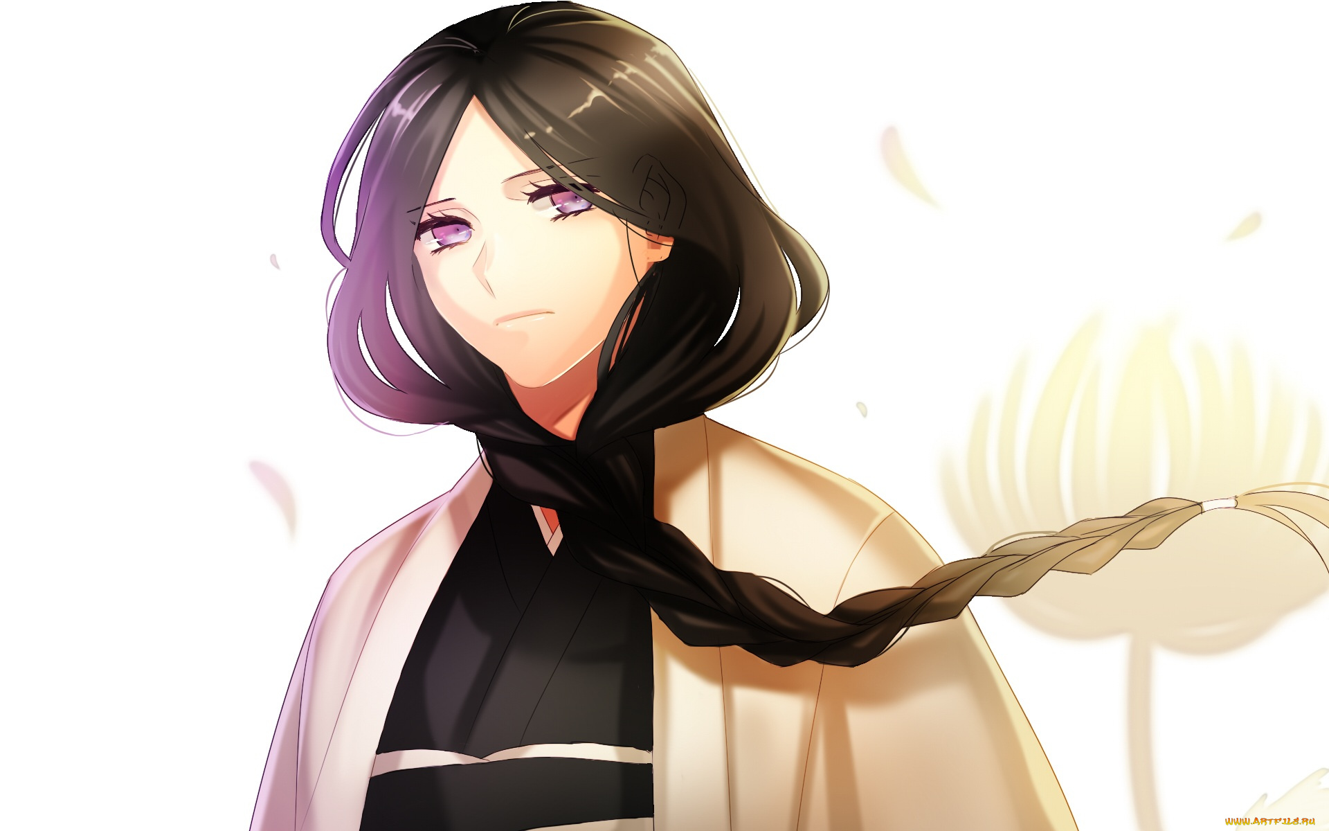 аниме, bleach, белый, фон, блич, шатенка, девушка