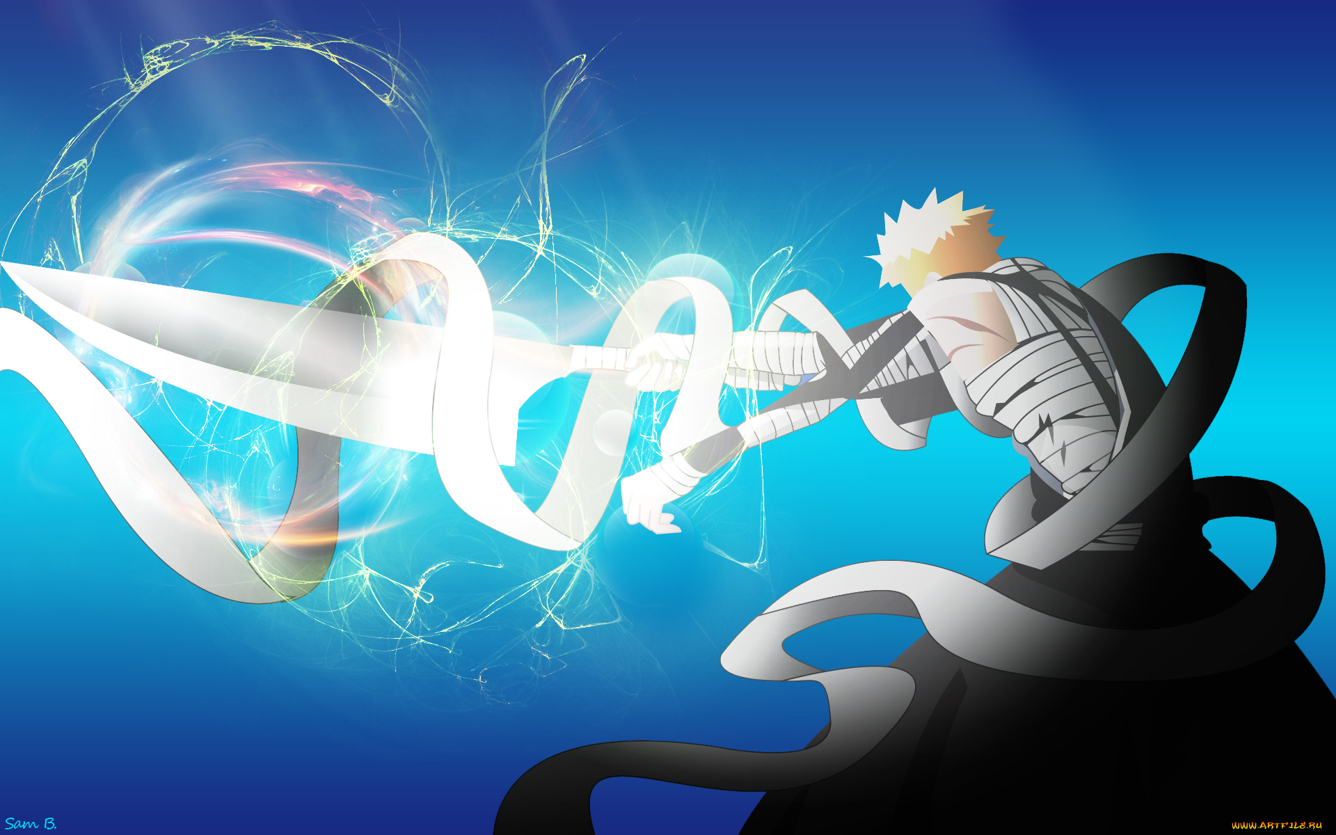 аниме, bleach, луч, занпакто, арт, ичиго, куросаки, реяцу, блич