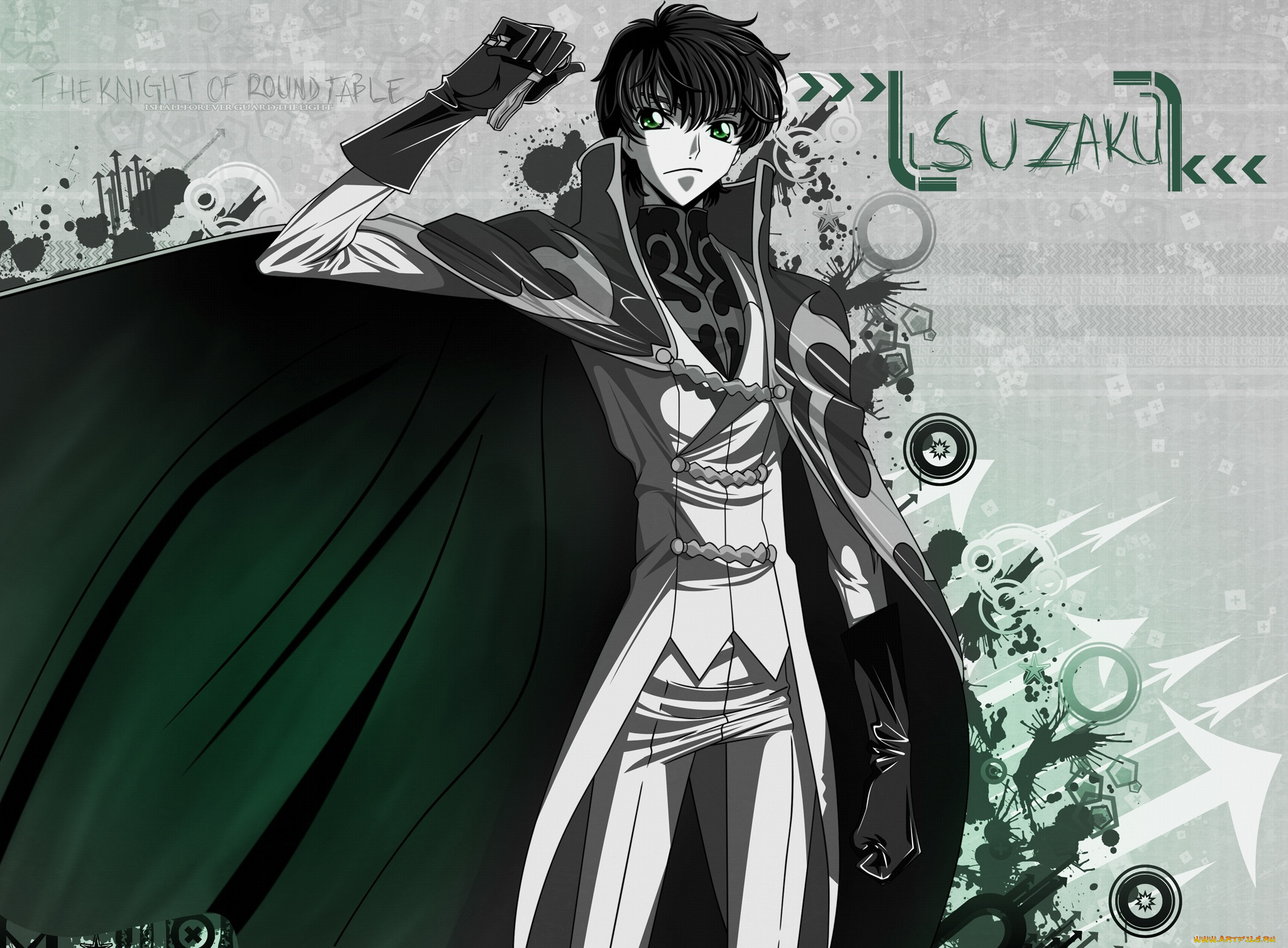 аниме, code, geass, парень, код, гиасс, плащ, взгляд, белый, костюм