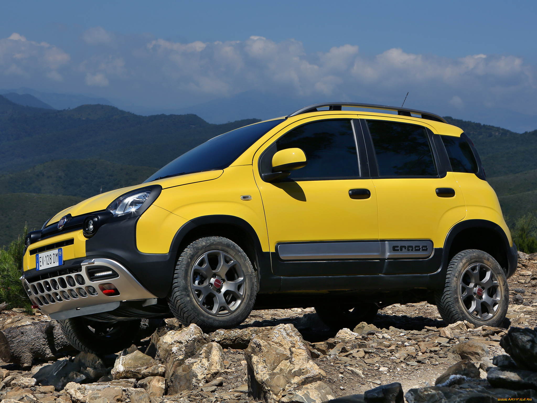 автомобили, fiat, panda, cross, желты, 2014г, 319