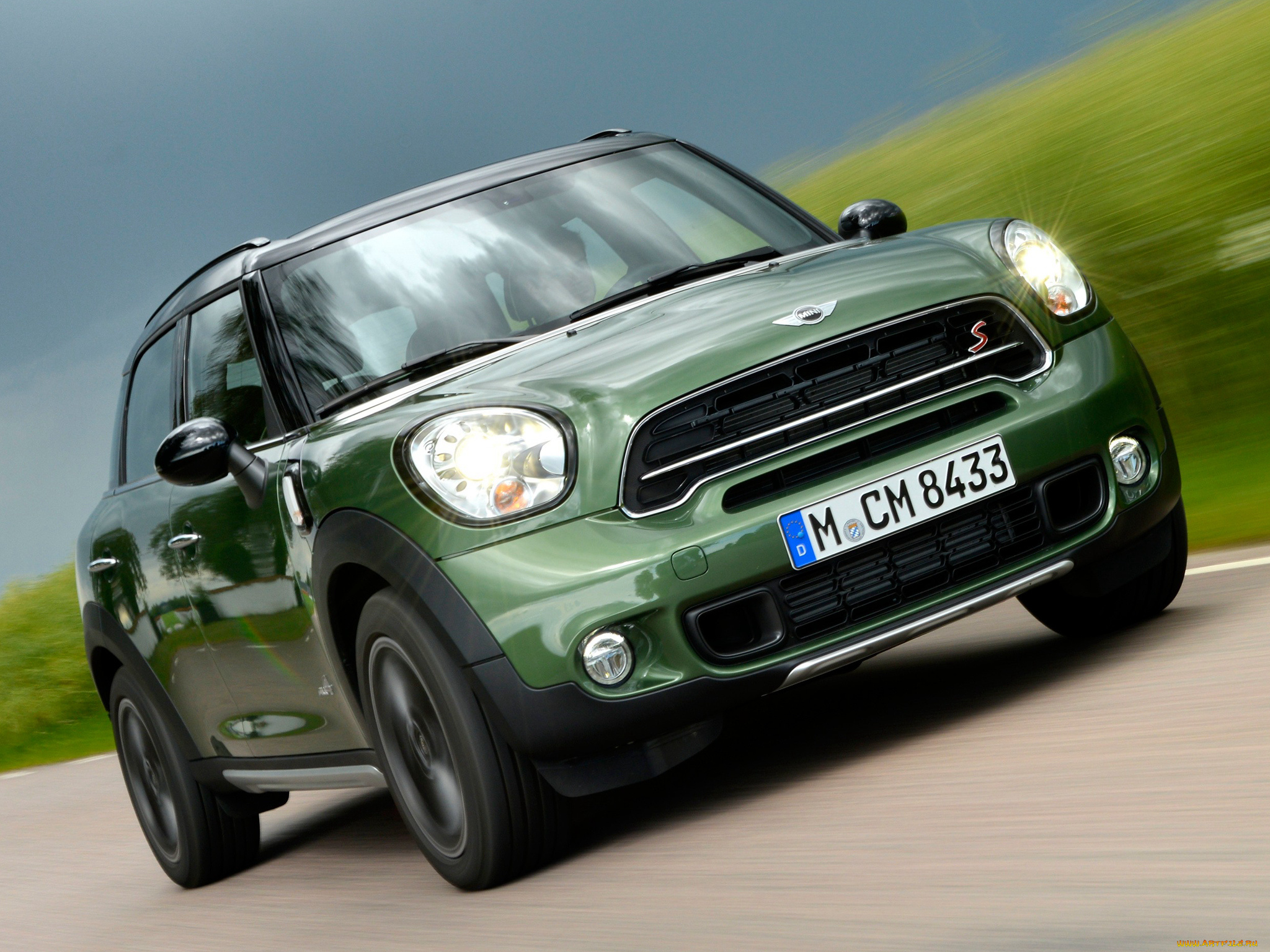 автомобили, mini, s, countryman, cooper, зеленый, 2014г, r60