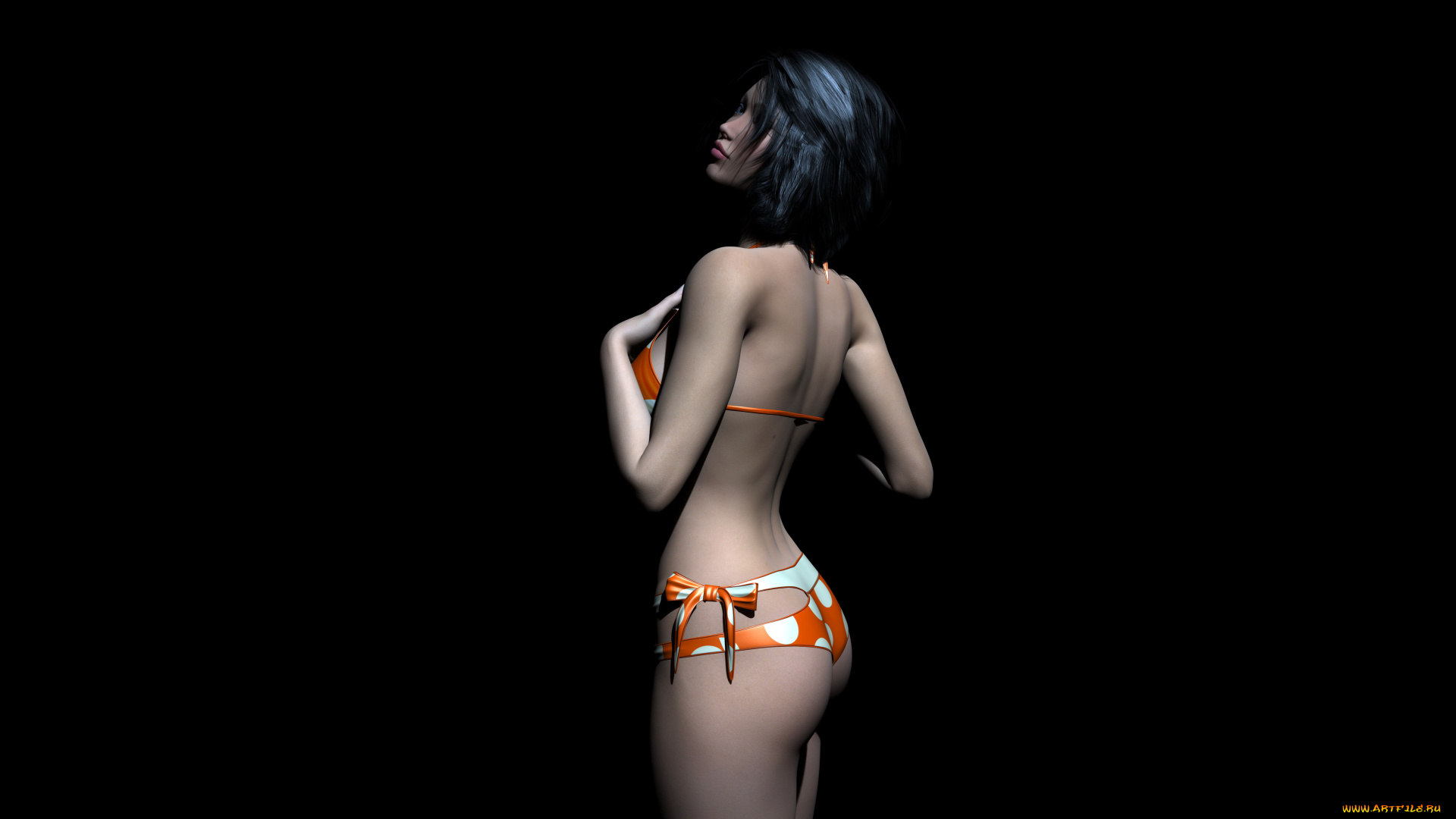 3д, графика, люди, , people, девушка, взгляд, фон