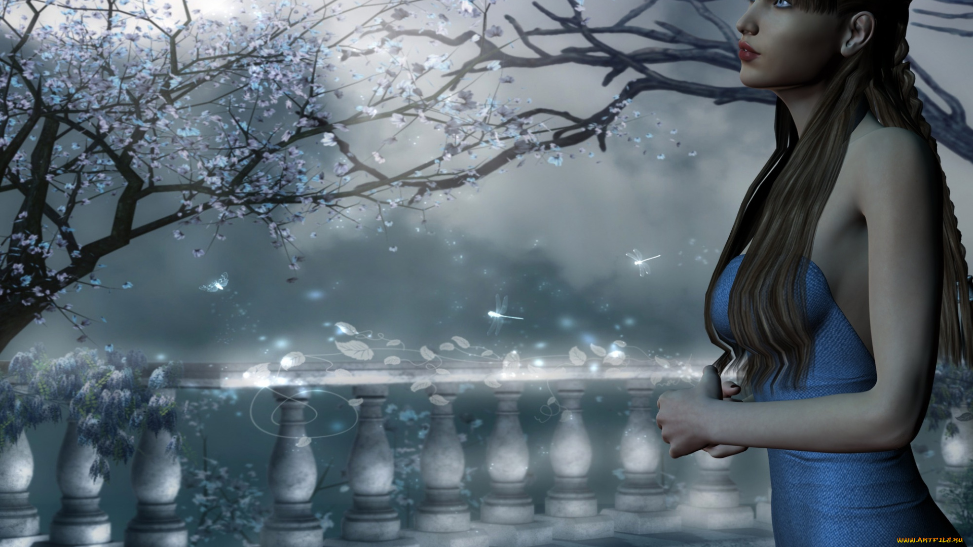 3д, графика, люди, , people, девушка, взгляд, фон