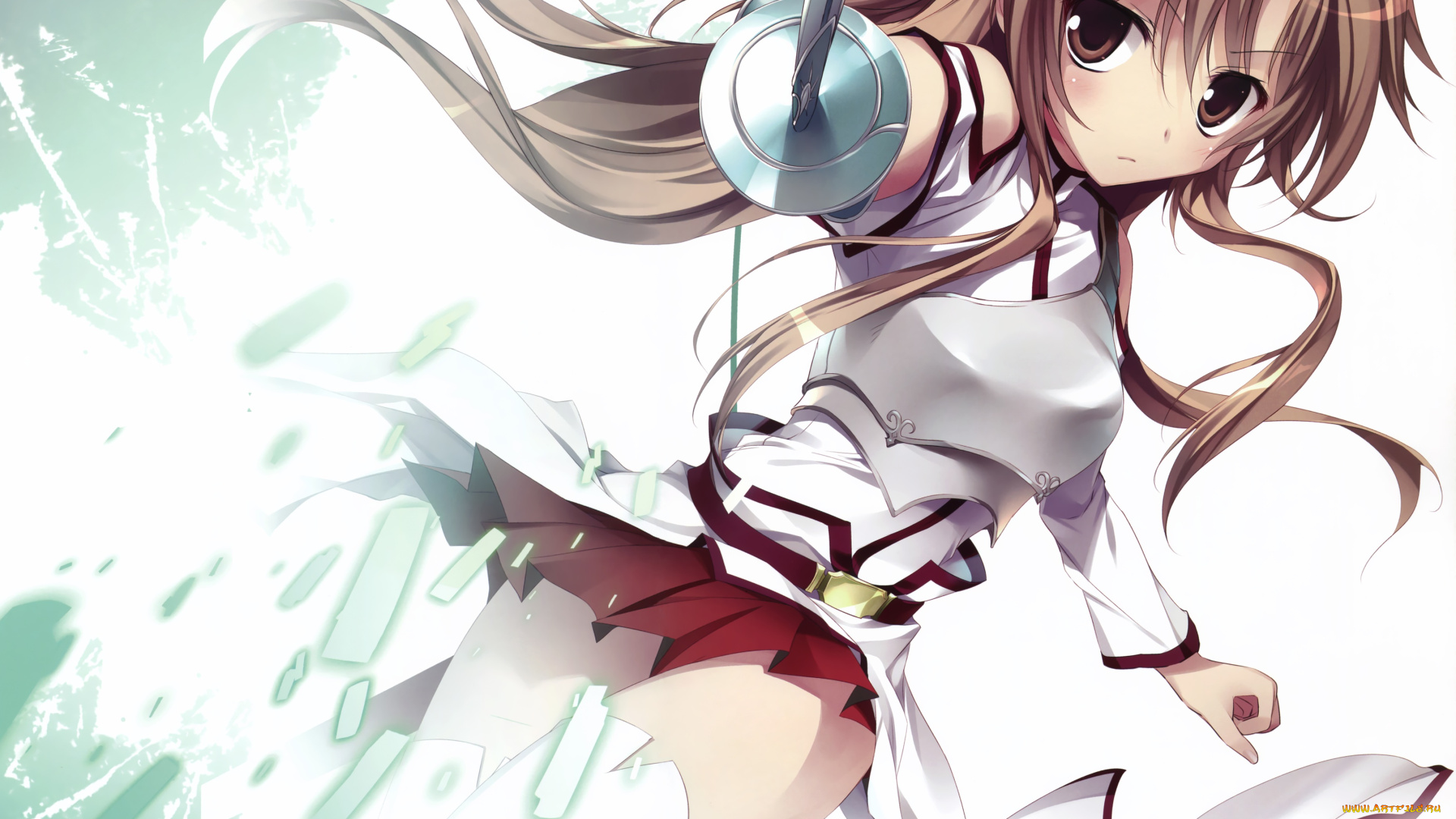 аниме, sword, art, online, sword, art, online, yuuki, asuna, karory, арт, асуна, девушка, оружие