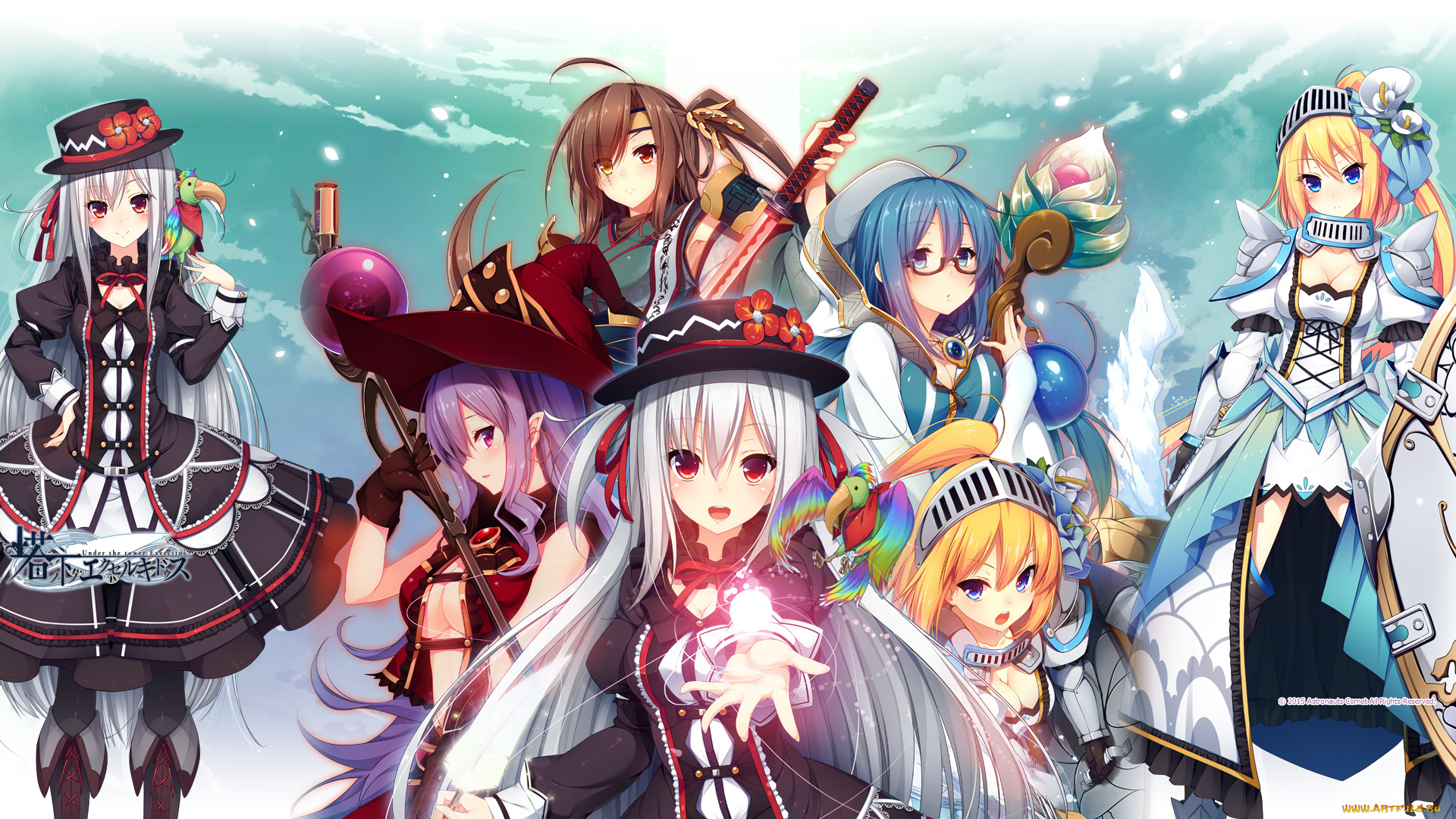 аниме, unknown, , другое, tou, no, shita, exercitus, aegis, von, orufobiusu, izumo, asakura, kuroe, odiaru, shanon, fittsua, shiro, avurora, tagme, character, kokusan, moyashi, rozea, арт, девушки