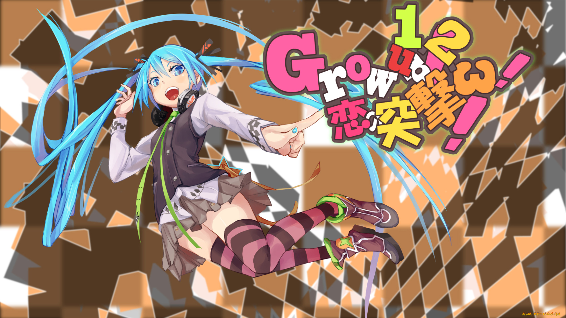 аниме, vocaloid, hatsune, miku, fu-ta, арт, девушка