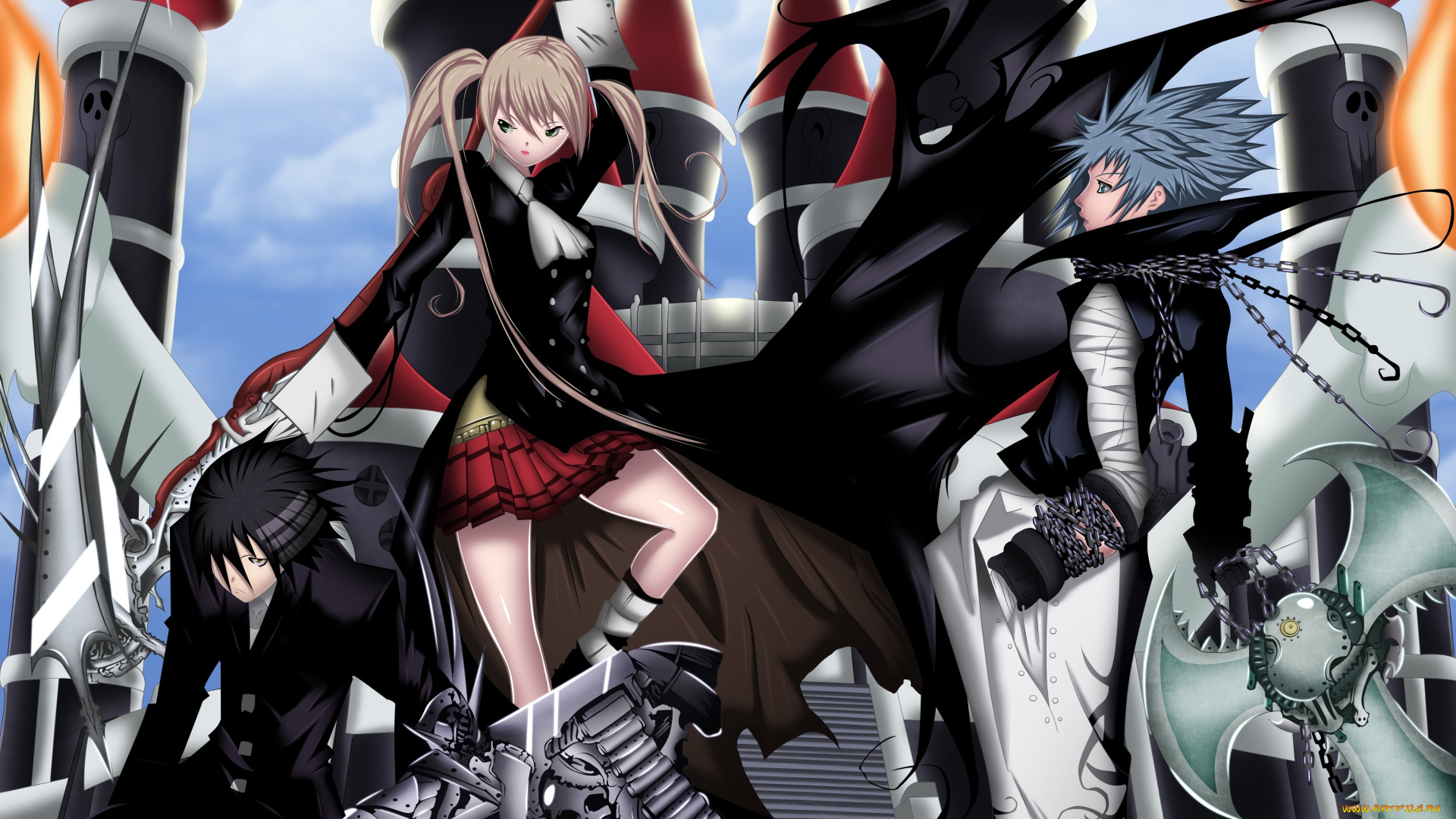 soul, eater, аниме, elizabeth, thompson, soul, eater, evans, death, the, kid, nakatsukasa, tsubaki, maka, albarn, black, star, patricia, парень, фон, взгляд, девушка