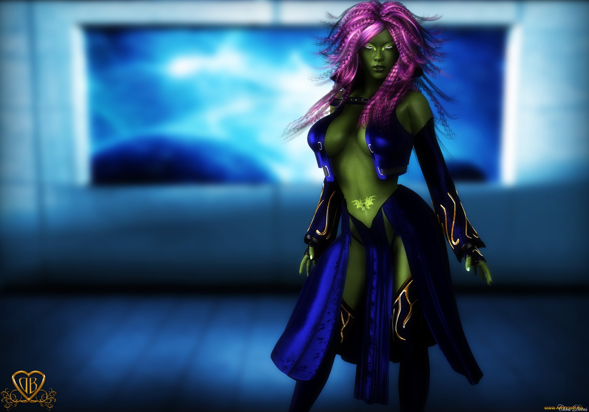 3д, графика, фантазия, , fantasy, девушка, взгляд, фон