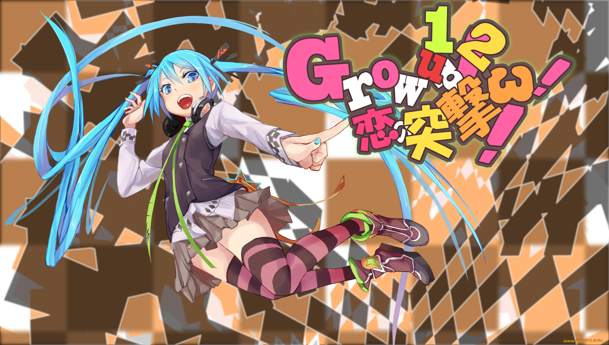 аниме, vocaloid, hatsune, miku, fu-ta, арт, девушка