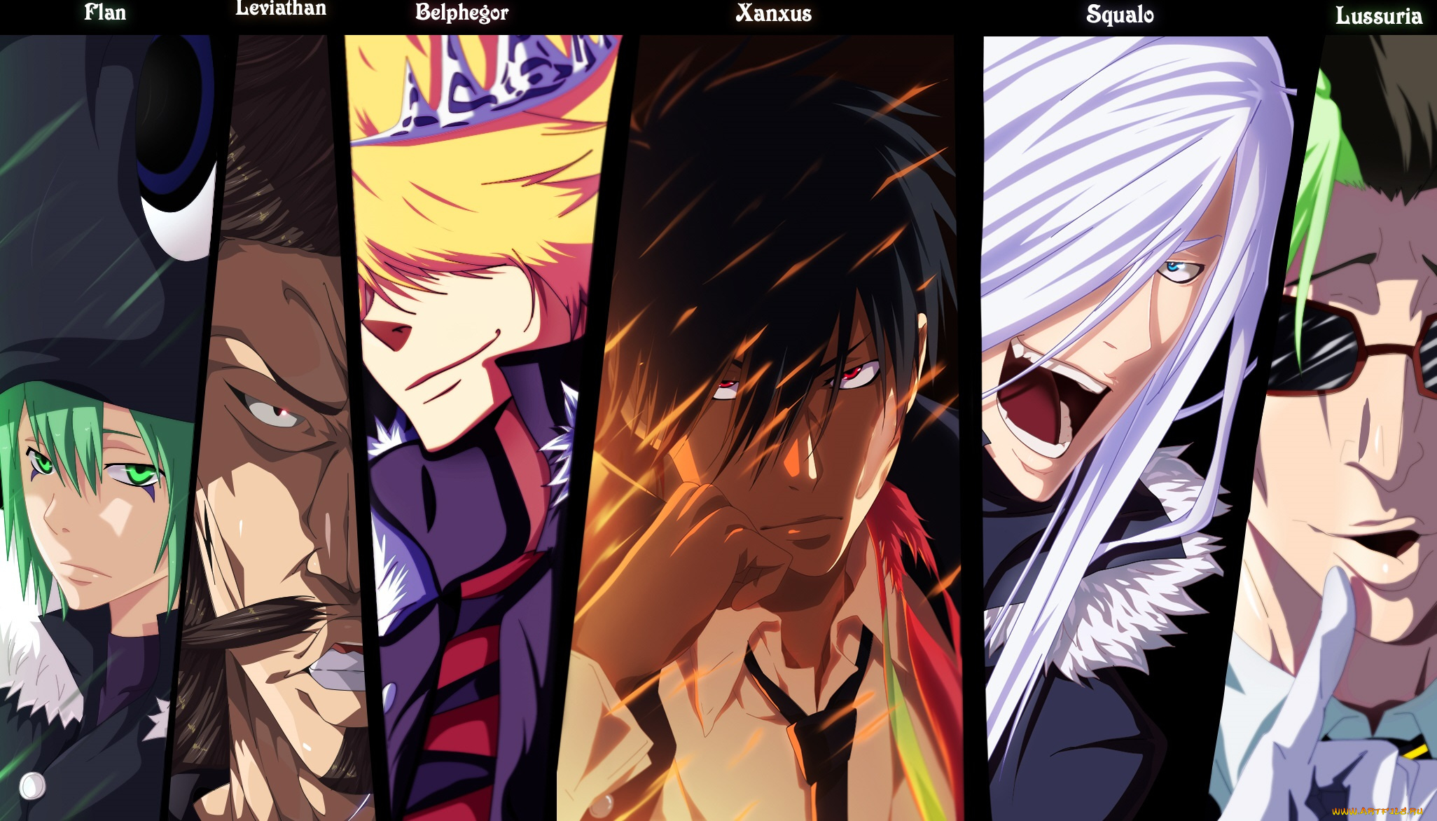 аниме, katekyo, hitman, reborn, коллаж, арт, учитель, мафиози, реборн, персонажи, парни