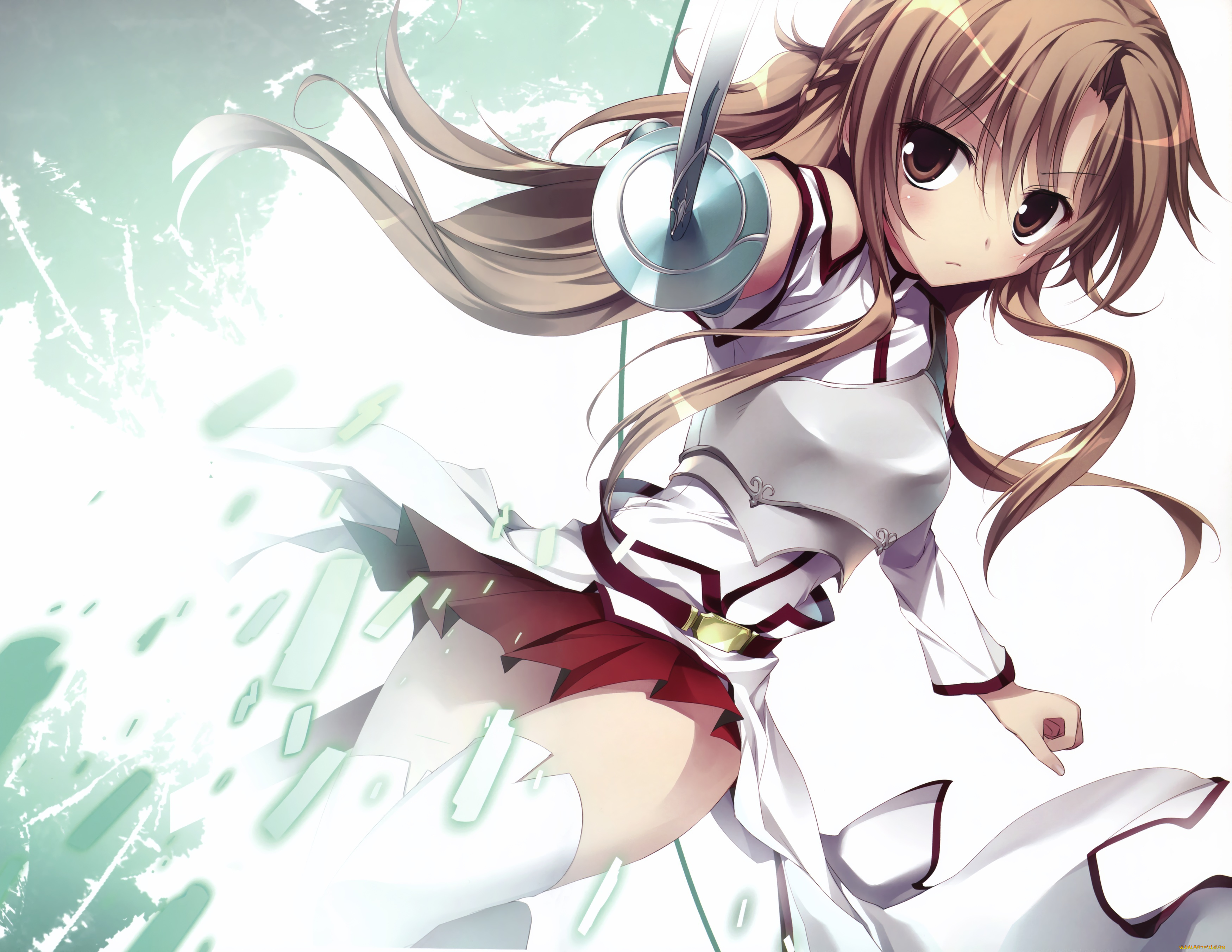 аниме, sword, art, online, sword, art, online, yuuki, asuna, karory, арт, асуна, девушка, оружие