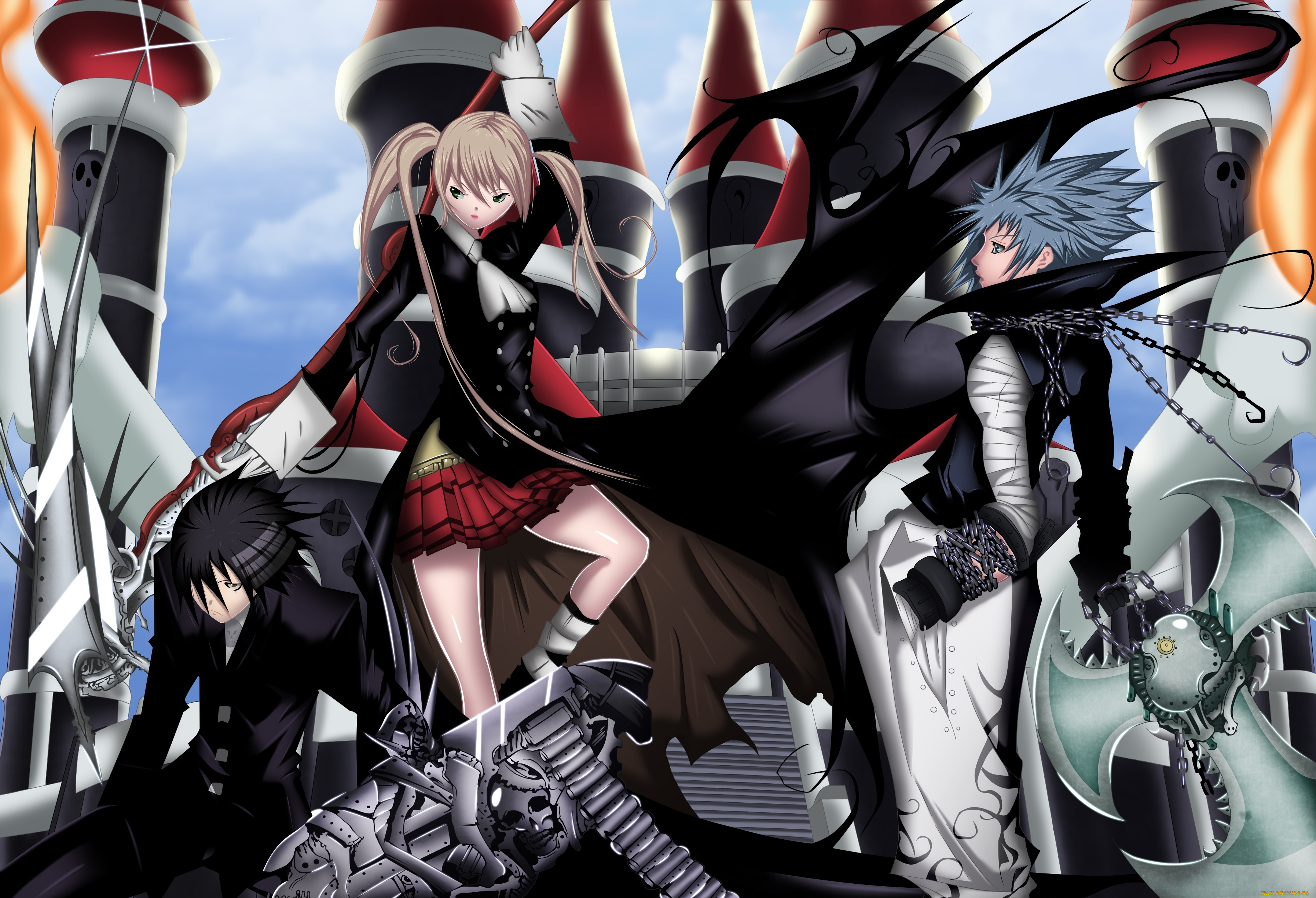 soul, eater, аниме, elizabeth, thompson, soul, eater, evans, death, the, kid, nakatsukasa, tsubaki, maka, albarn, black, star, patricia, парень, фон, взгляд, девушка