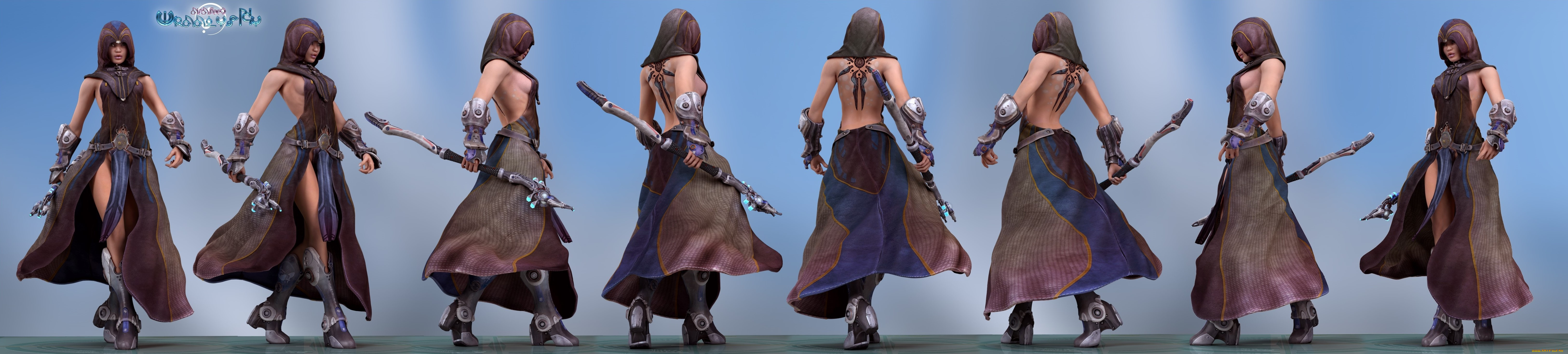 3д, графика, фантазия, , fantasy, девушка, взгляд, фон, оружие