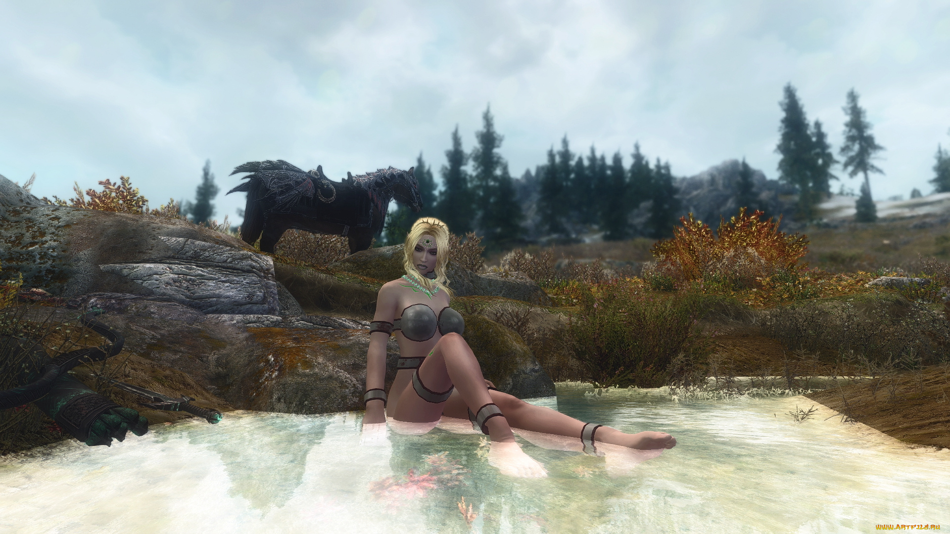 3д, графика, фантазия, , fantasy, фон, девушка, взгляд