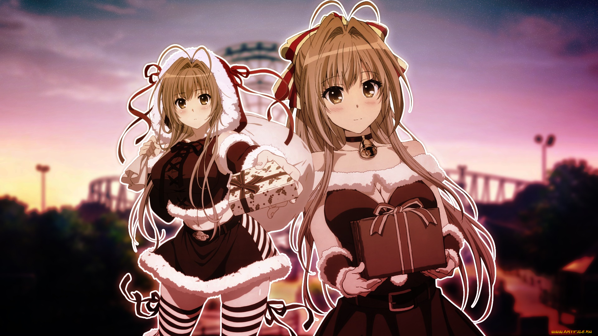 аниме, amagi, brilliant, park, фон, взгляд, девушки