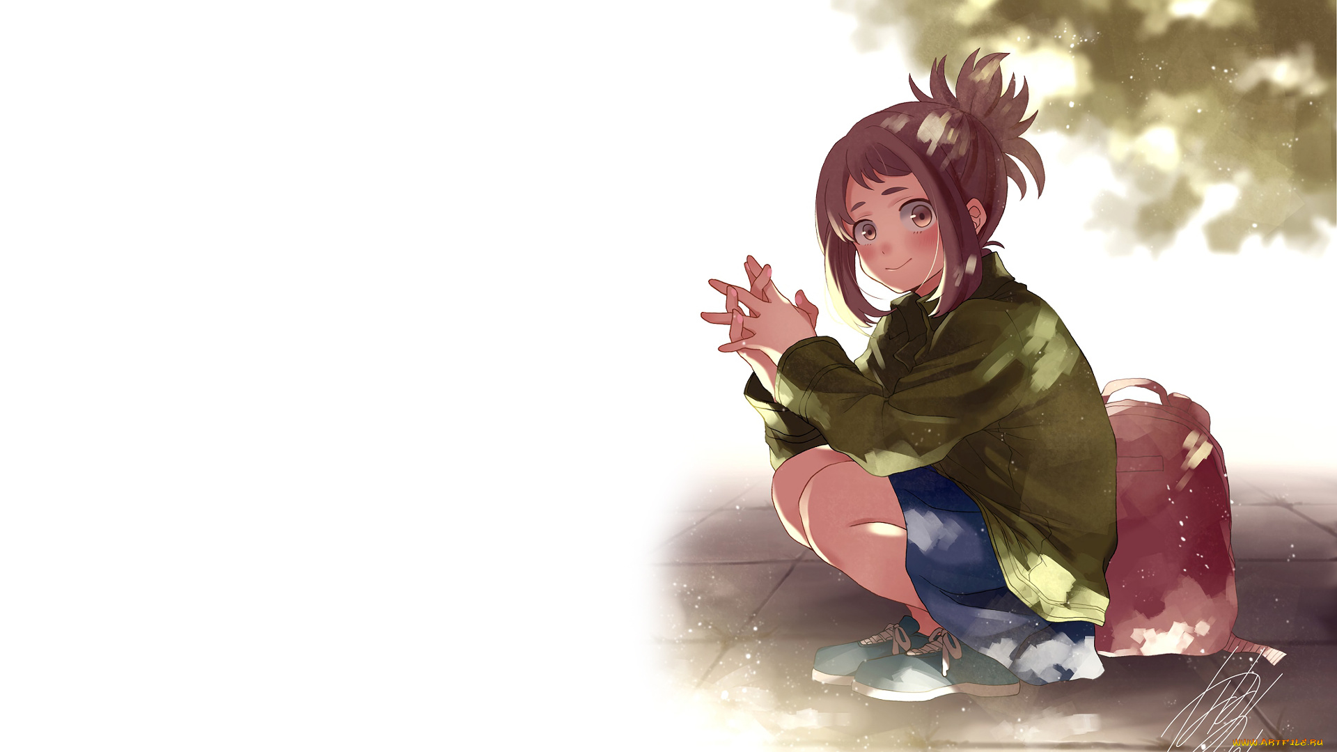 аниме, boku, no, hero, academia, фон, девушка, взгляд