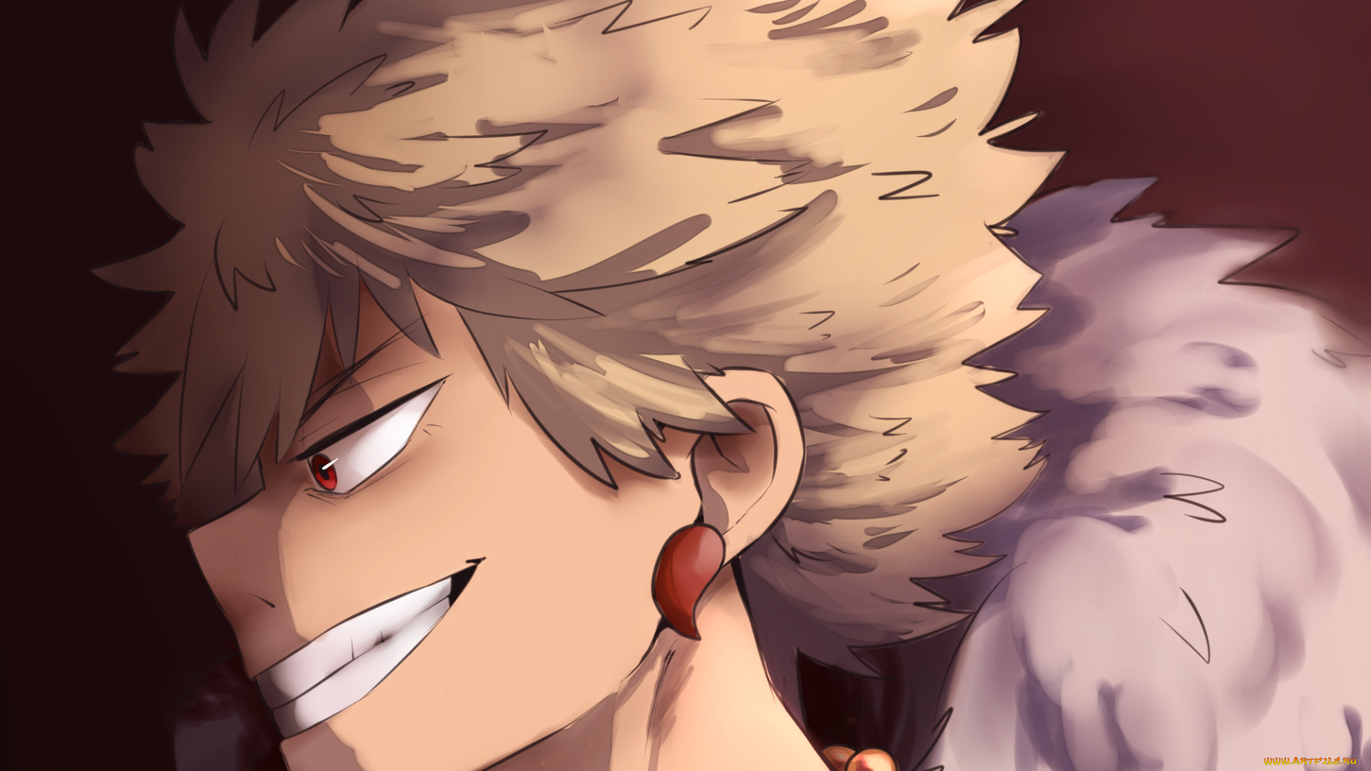 аниме, boku, no, hero, academia, взгляд, девушка, фон