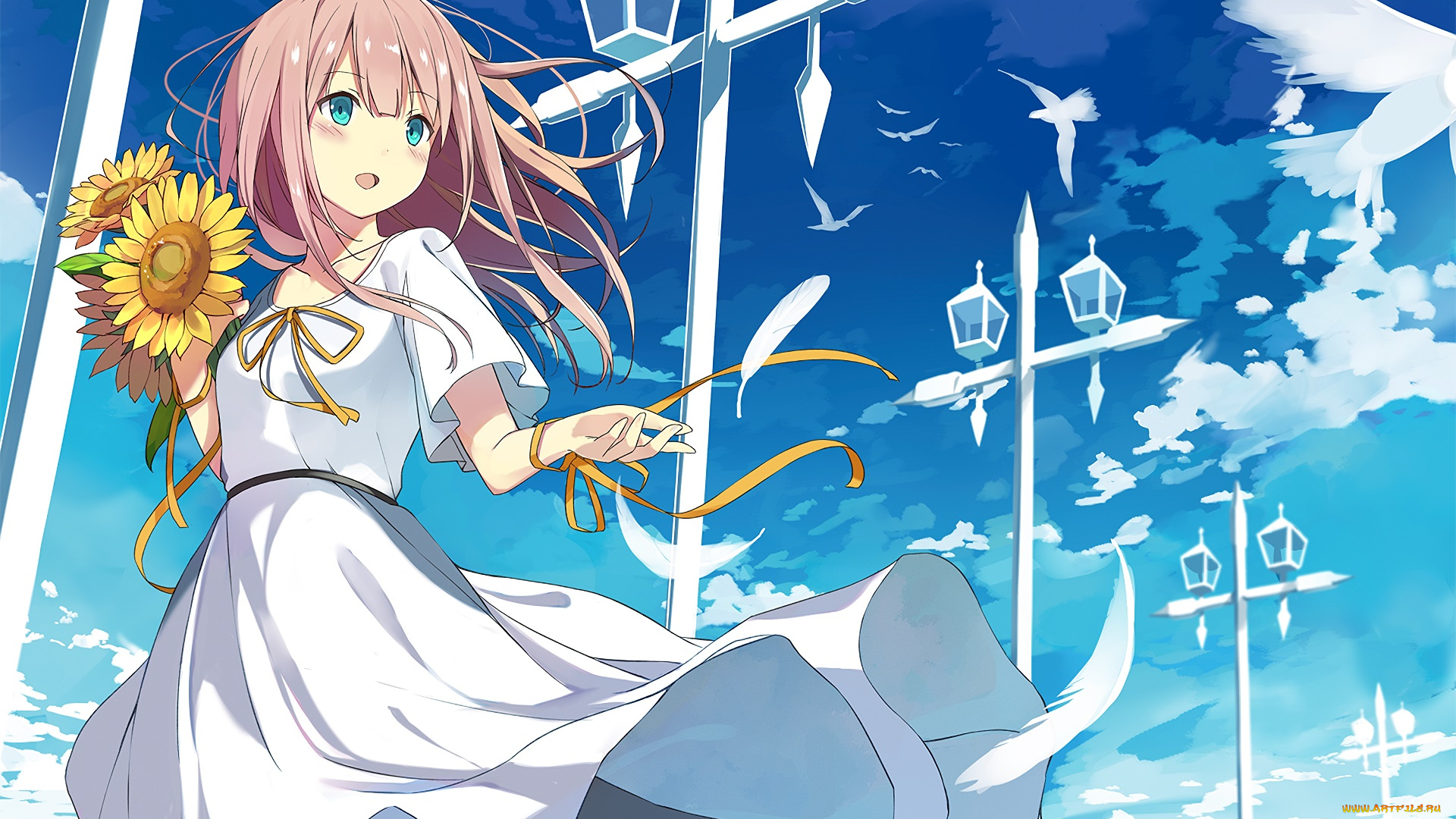 аниме, unknown, , другое, фон, взгляд, девушка