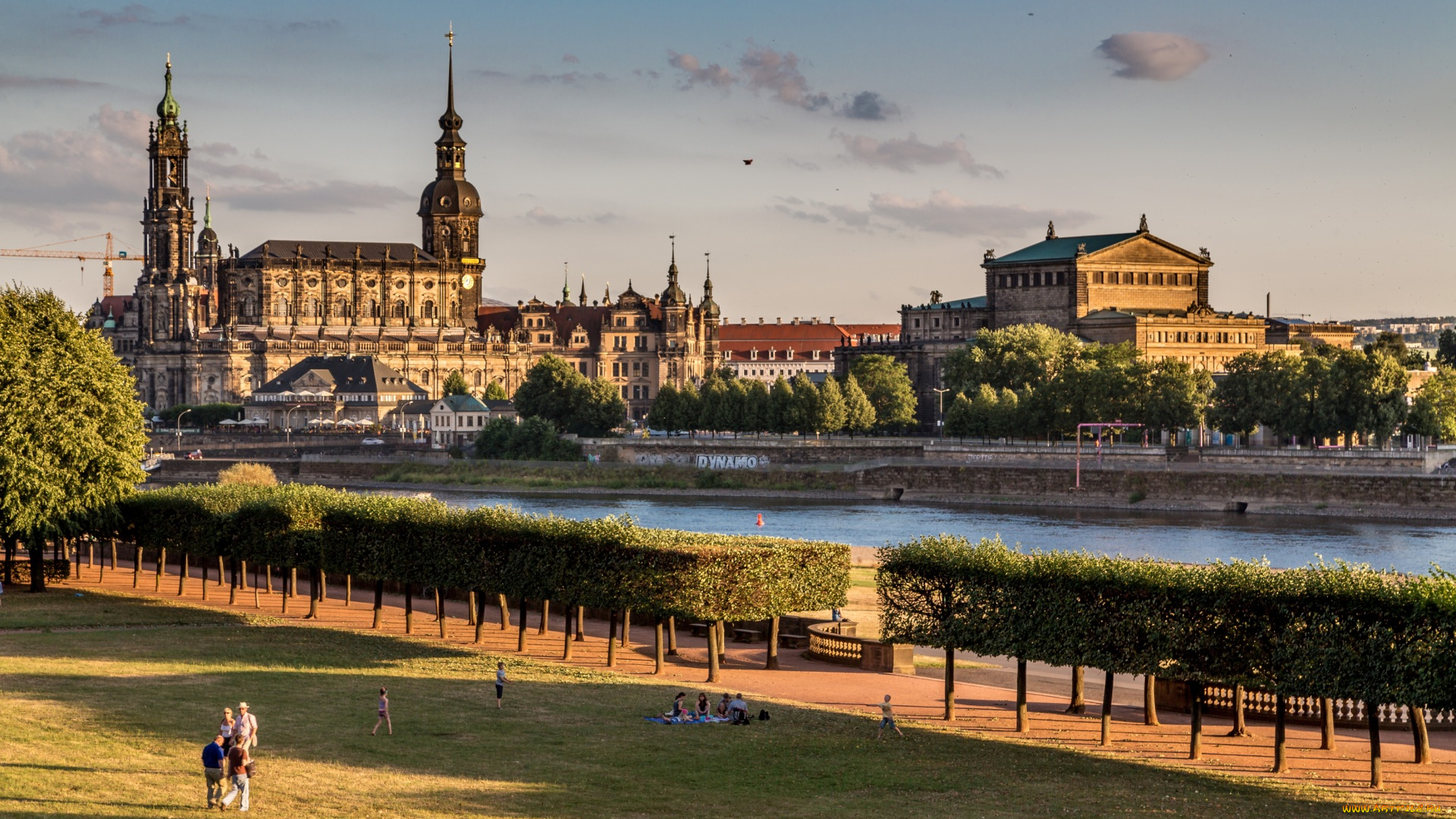 дрезден, города, дрезден, , германия, деревья, парк, люди, водоем, дворец, здания