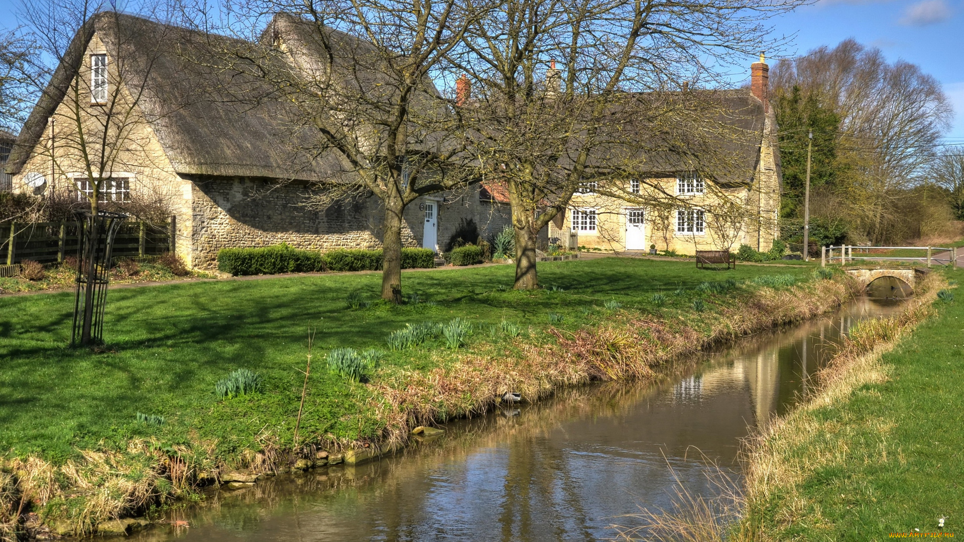 города, -, здания, , дома, водоем, канал, деревья, мост