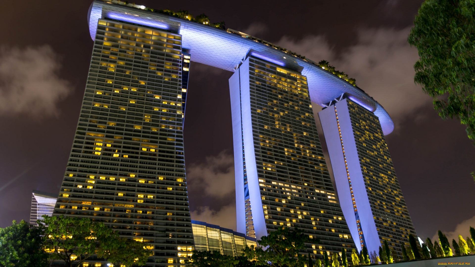 города, сингапур, , сингапур, ночные, огни, singapore, night, lights