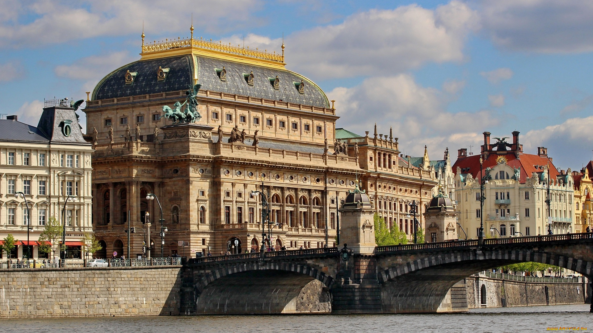 прага, города, прага, , Чехия, водоем, мост, здания