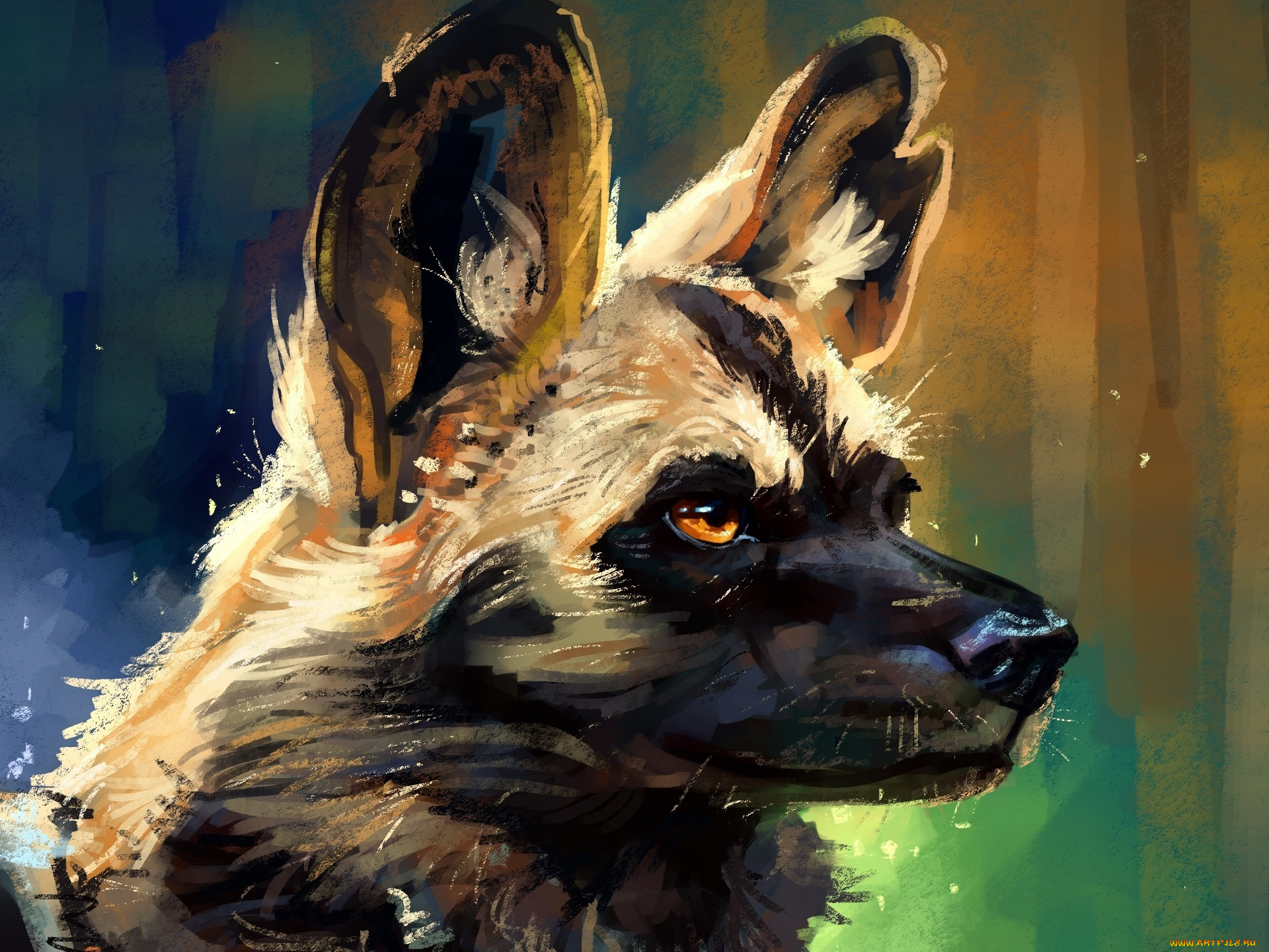 рисованное, животные, морда