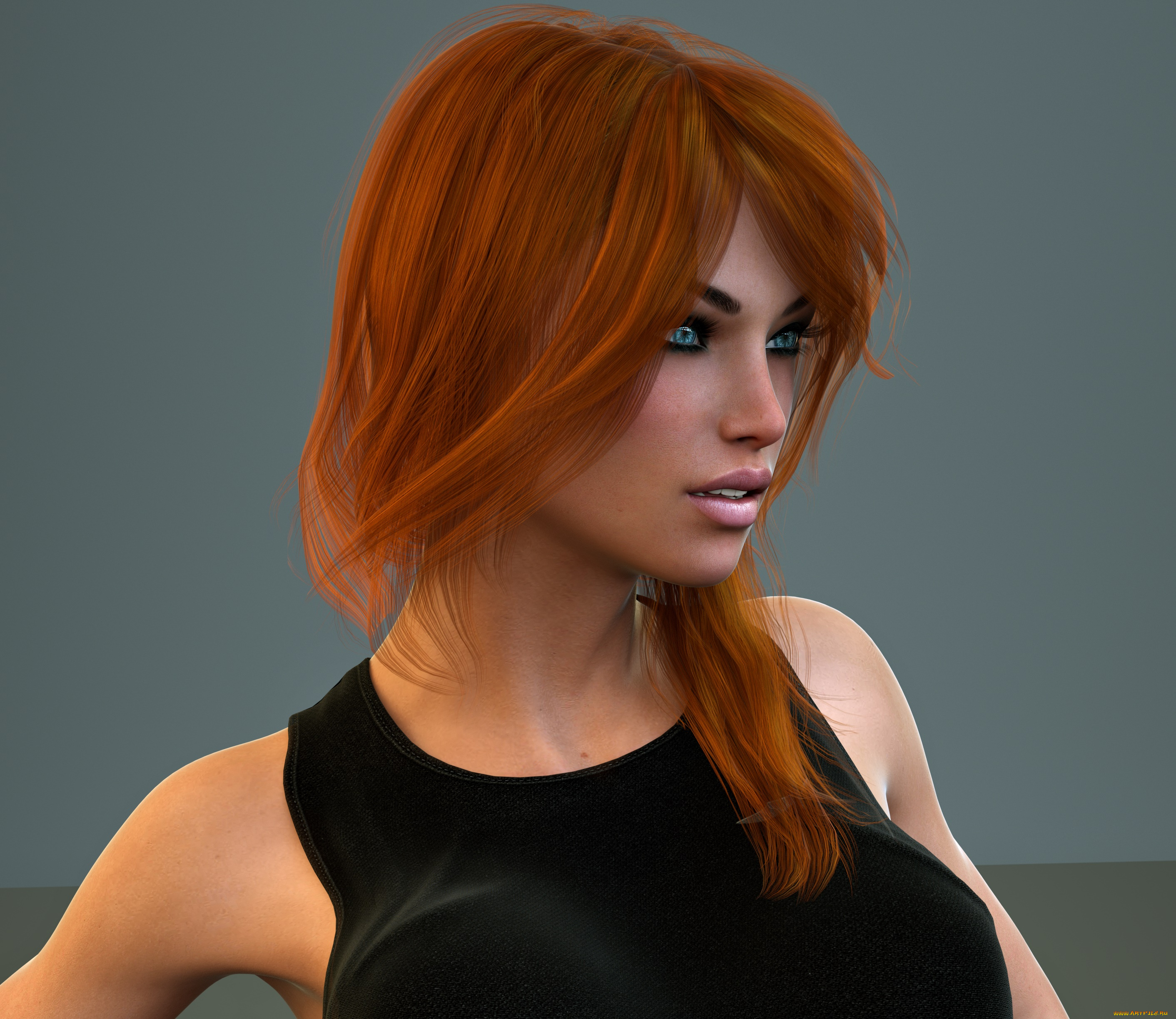 3д, графика, портрет, , portraits, фон, взгляд, девушка