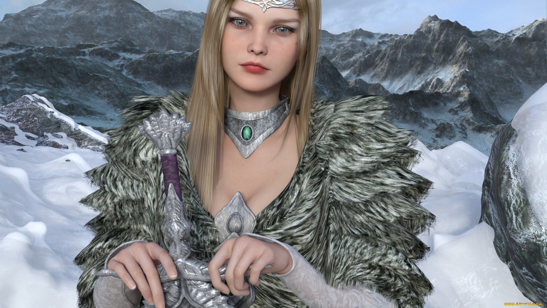 3д, графика, фантазия, , fantasy, фон, взгляд, девушка