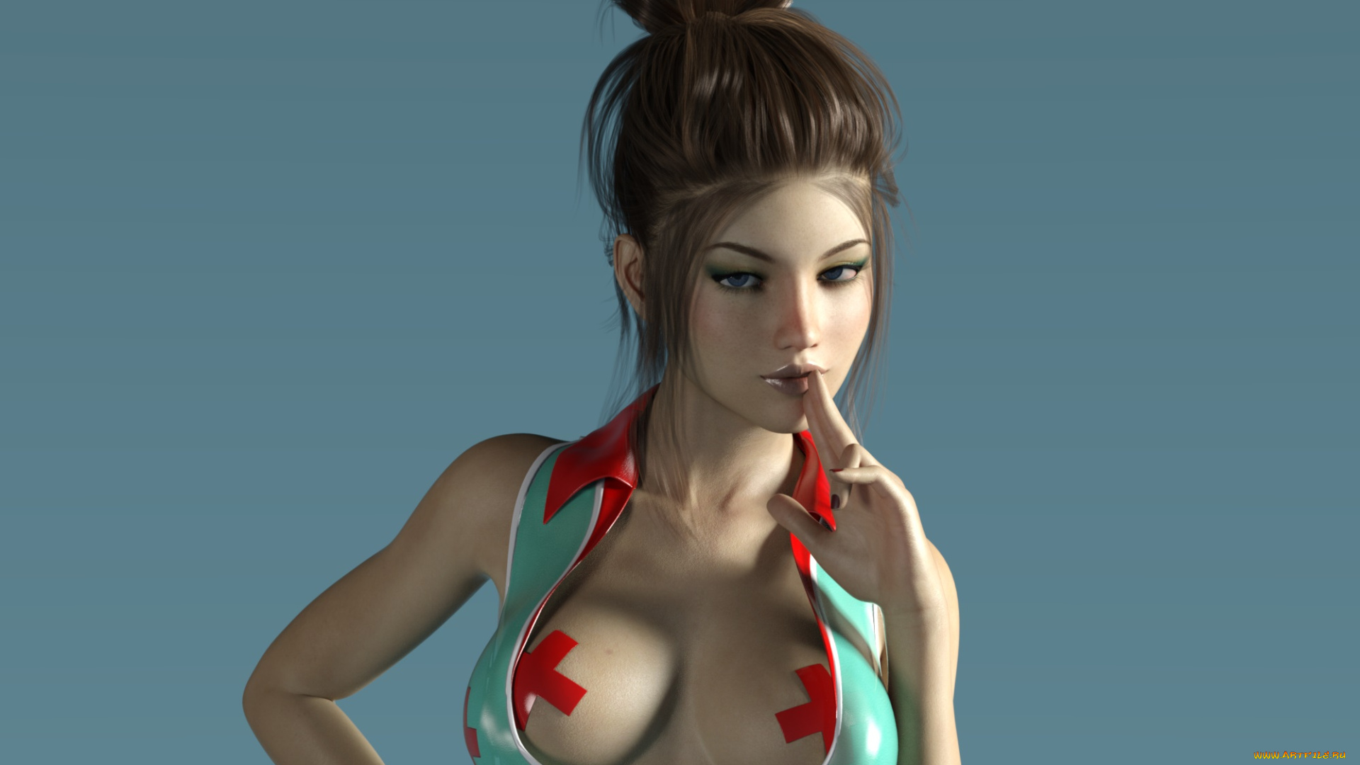 3д, графика, люди, , people, девушка, взгляд, фон